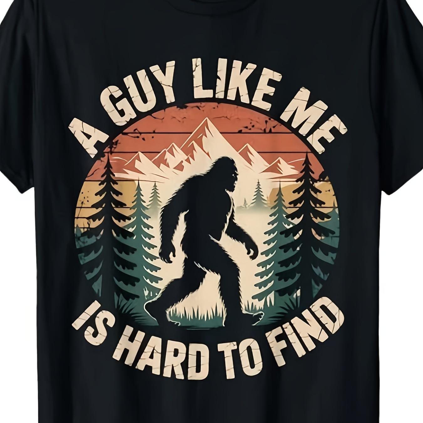 TEMU Men's Retro Chinese Text T-shirt - "a Guy Is " Graphic Tee, Round Neck Casual Shirt Suitable For Gifts, Machine Washable, Outdoor Wear For