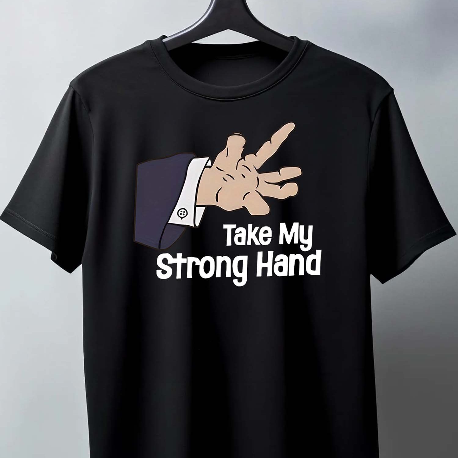 TEMU Men's T-shirt, Cotton, Black, Graphic Design