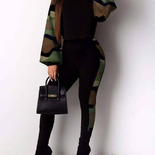 trendy jumpsuit off shoulder camouflage style