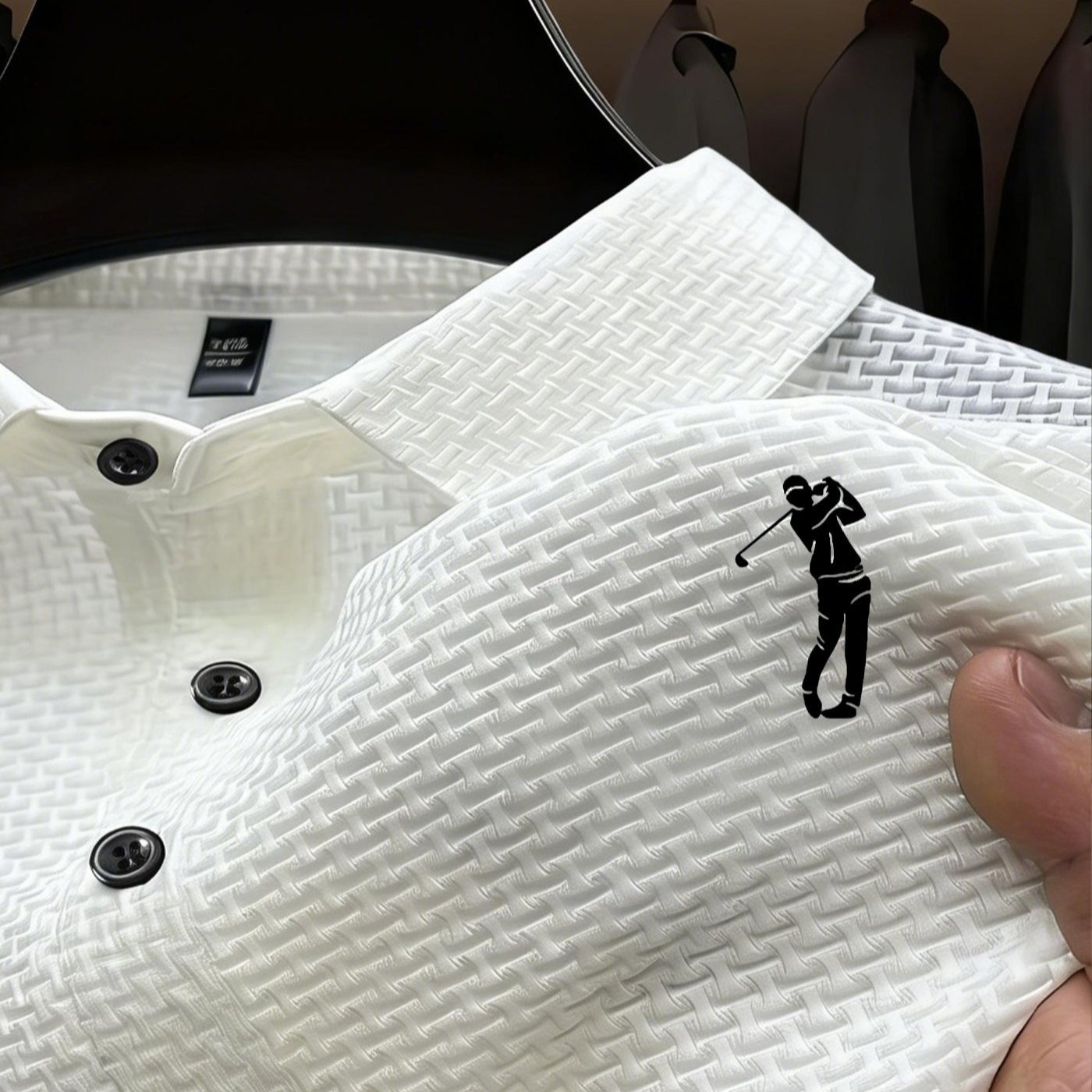 TEMU Luxury Solid Color , Breathable Fashion Casual Short Sleeve For Men, Professional Outfit, Formal Leisurewear, Elegant Design, Modern Formal
