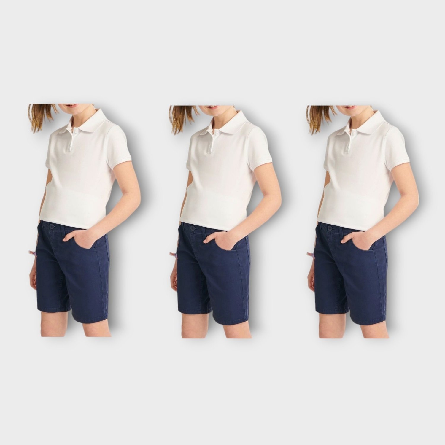 

3 Pack Tweens Fashion Polos, Back To School , 15 Colors Small-xlarge