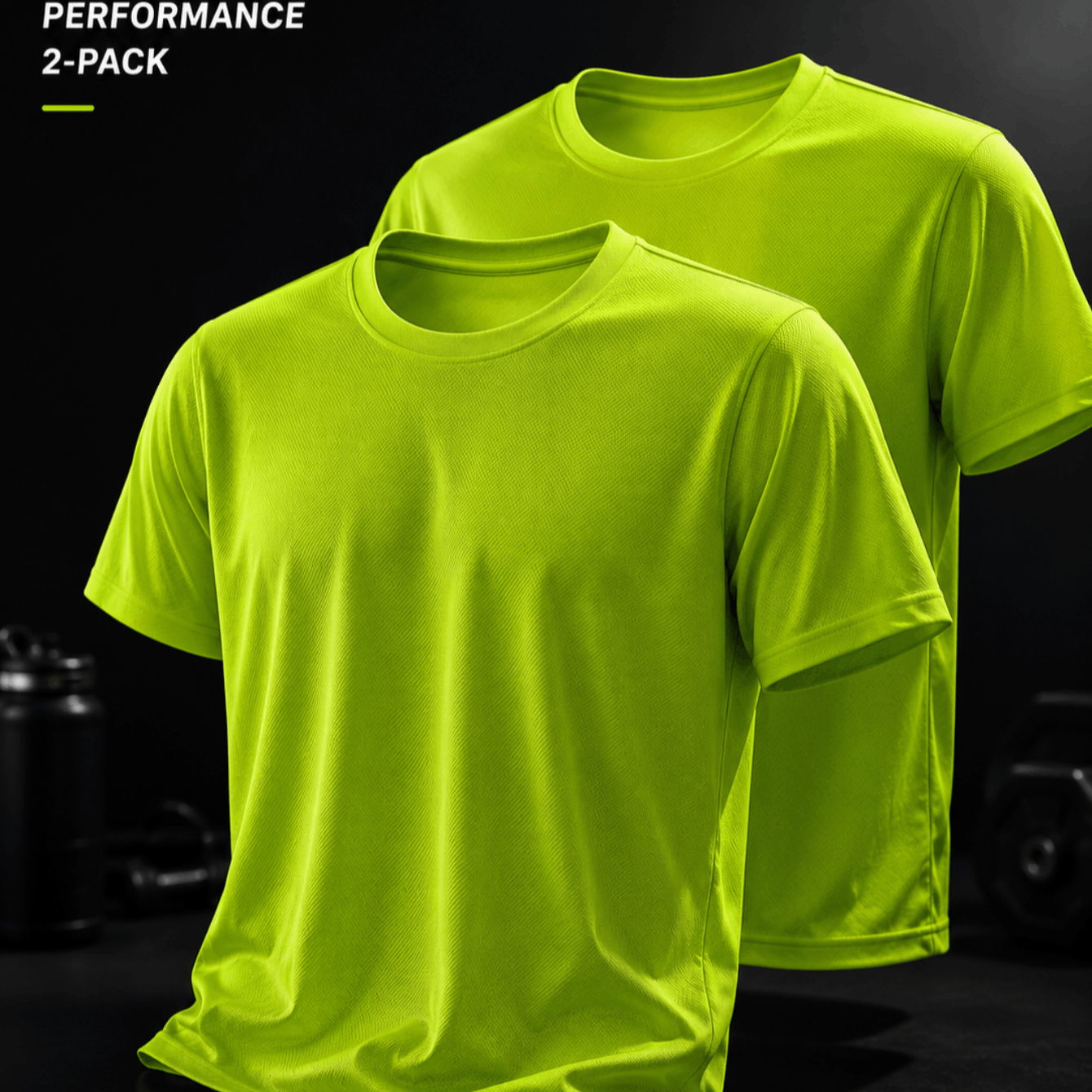 2-pack Quick Dry Safety T-shirts, Fluorescent Green Short Sleeve Workwear