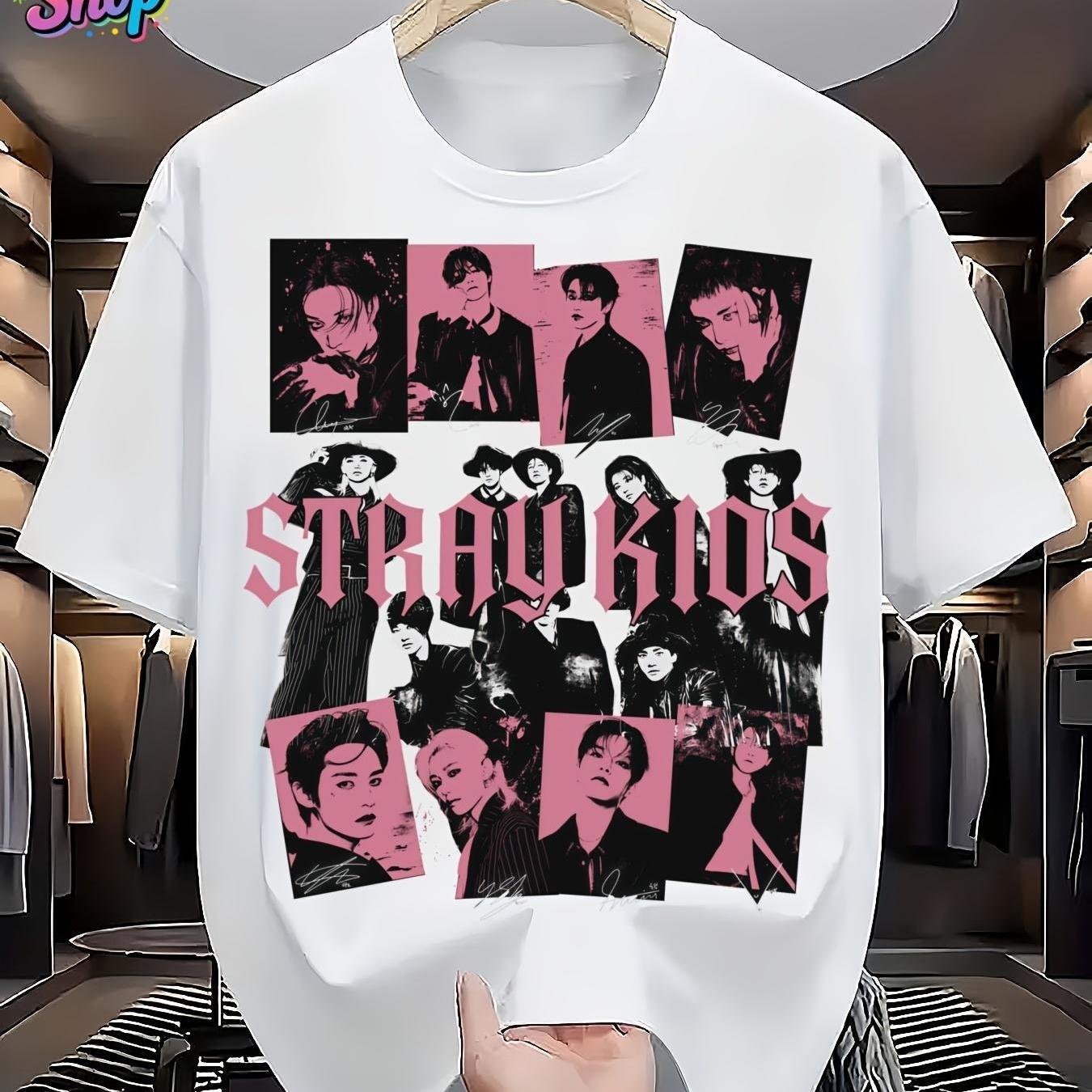 TEMU Men's And 's Stray Vintage Music Colors Tee, Short Sleeve Crew Neck Casual Top, Gifts For Fans