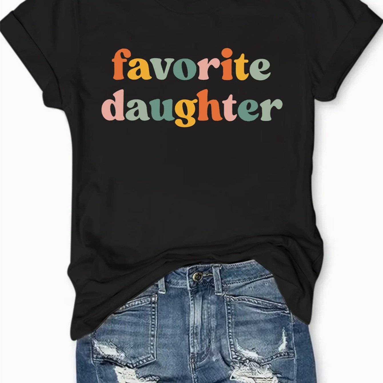 

Fashionable Womens Graphic Print T-shirt - Casual Short Sleeve Crew Neck Top - Lightweight & Breathable For Spring & Summer Wardrobe