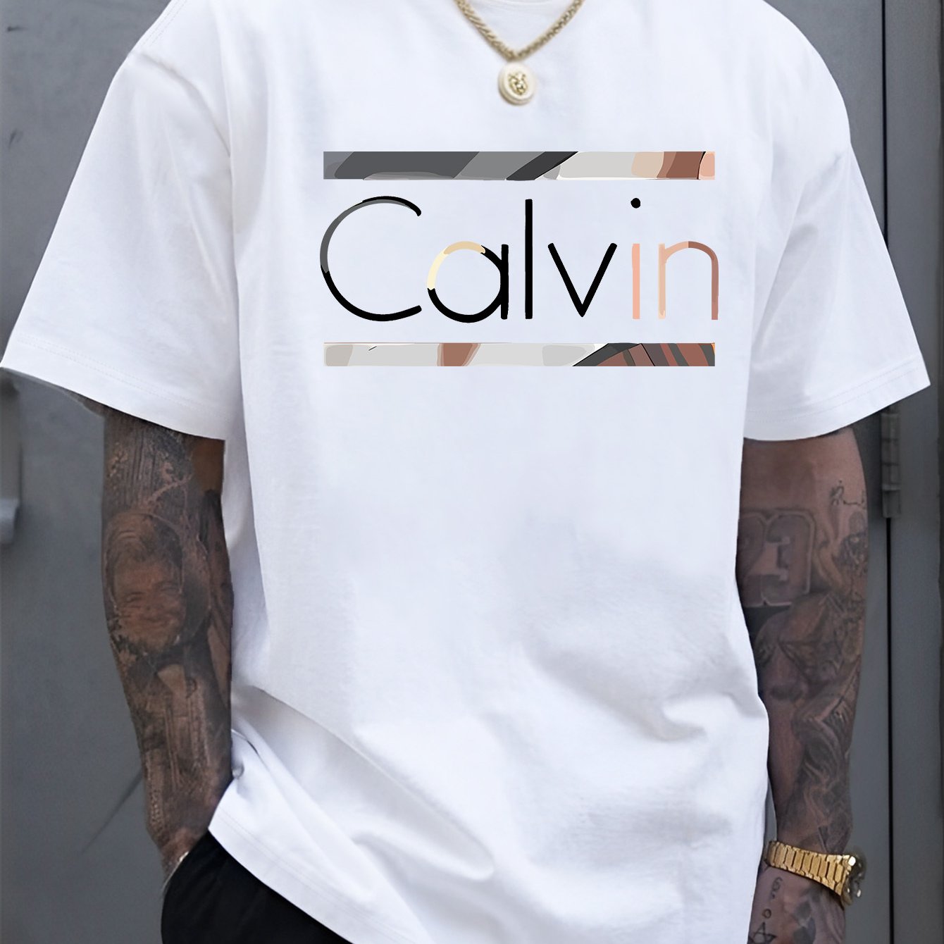Men's New Fashionable Letter Casual Short-sleeve T-shirt, Cool, Stylish, Versatile, And Comfortable For Summer