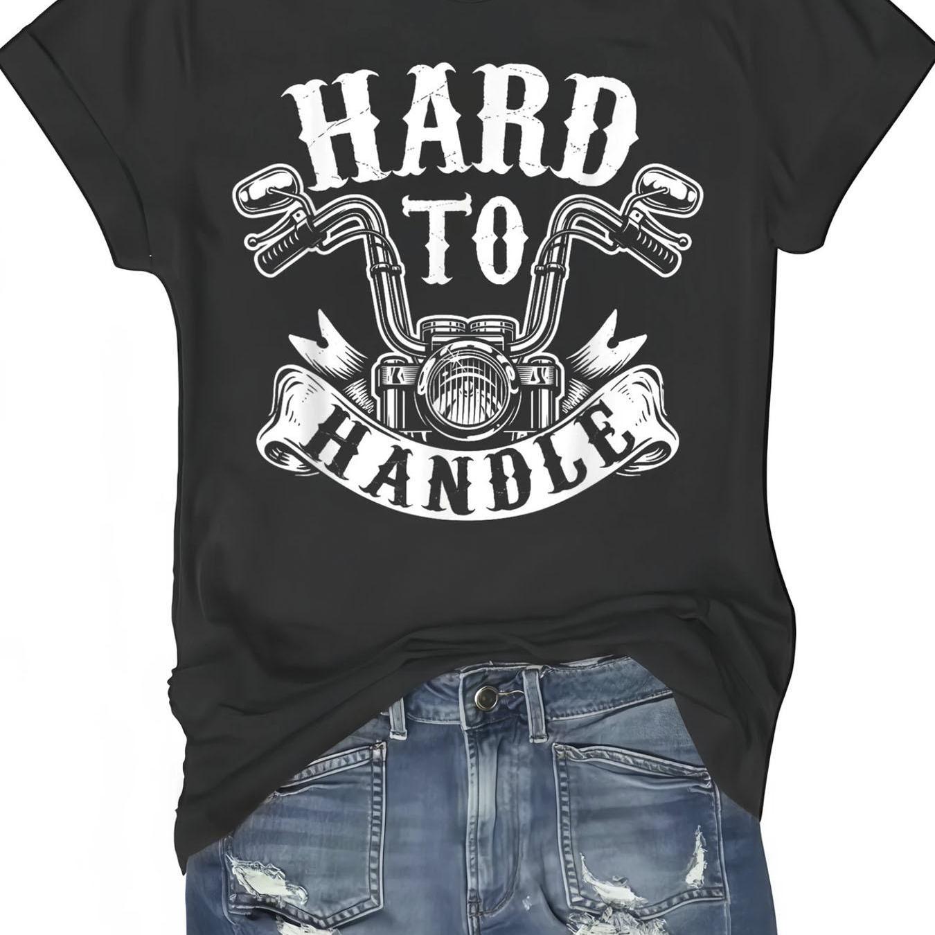 TEMU Cotton, Printed Men's Casual Crew Neck T-shirt For Motorcycle Enthusiasts, Loose Fit, Comfortable And Breathable, Summer Fashion Trend, Suitable