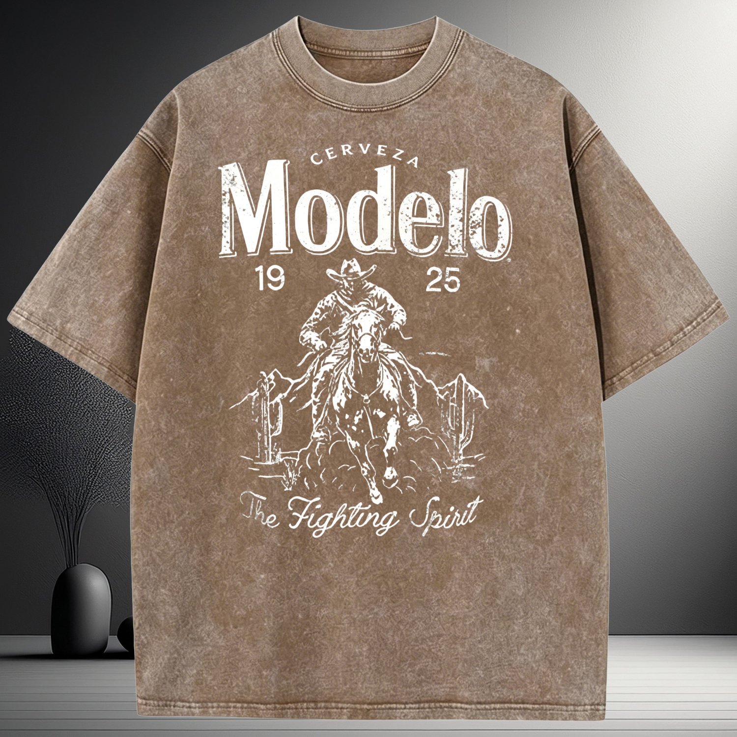 TEMU New Style Washed Tshirt : Vintage Rider Mens Tee The Edition - 100% Cotton Comfortable Fashion Style