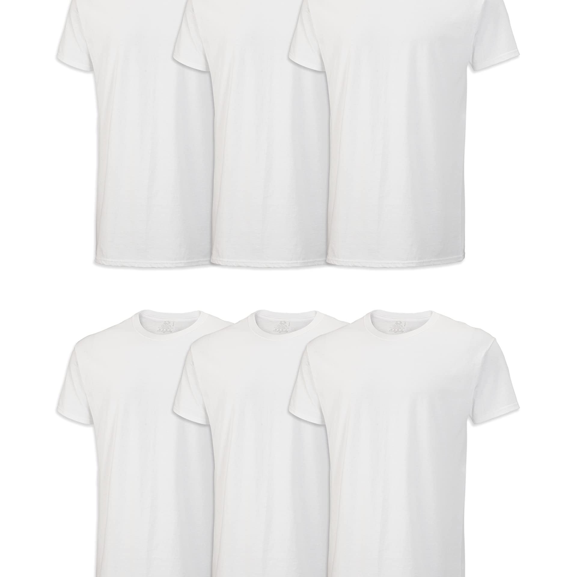 TEMU 6 Pack Men's Crew Neck Undershirt, Breathable Cotton Tees - , Short Sleeve Basic Solid Undershirt