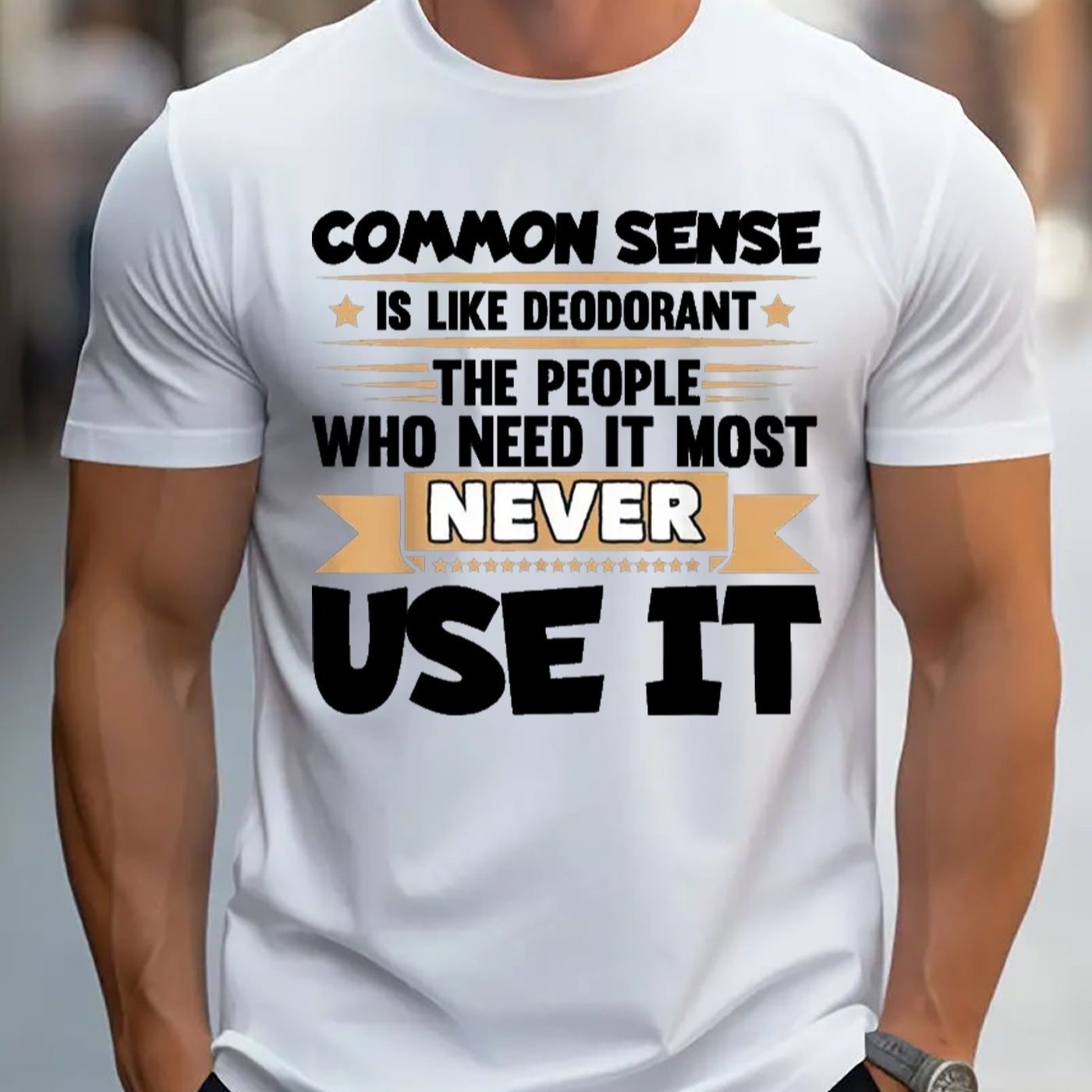 TEMU Mens Tshirt Comfortable Crew Neck Casual Cotton Shortsleeves Soft Breathable Top Menswear Tshirt Streetwear Cotton Fabric Trendy Letter Print