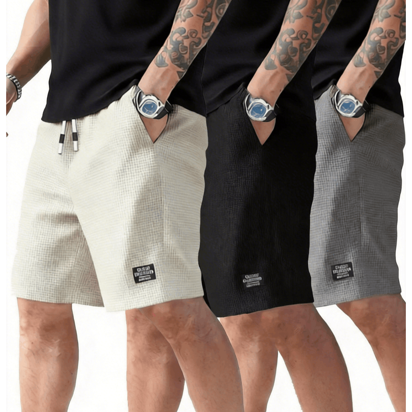TEMU 3 Pieces Of Men's Summer Casual Sports Shorts Random Color - Made From Breathable Material, Quick-drying And Comfortable - Ideal For Outdoor