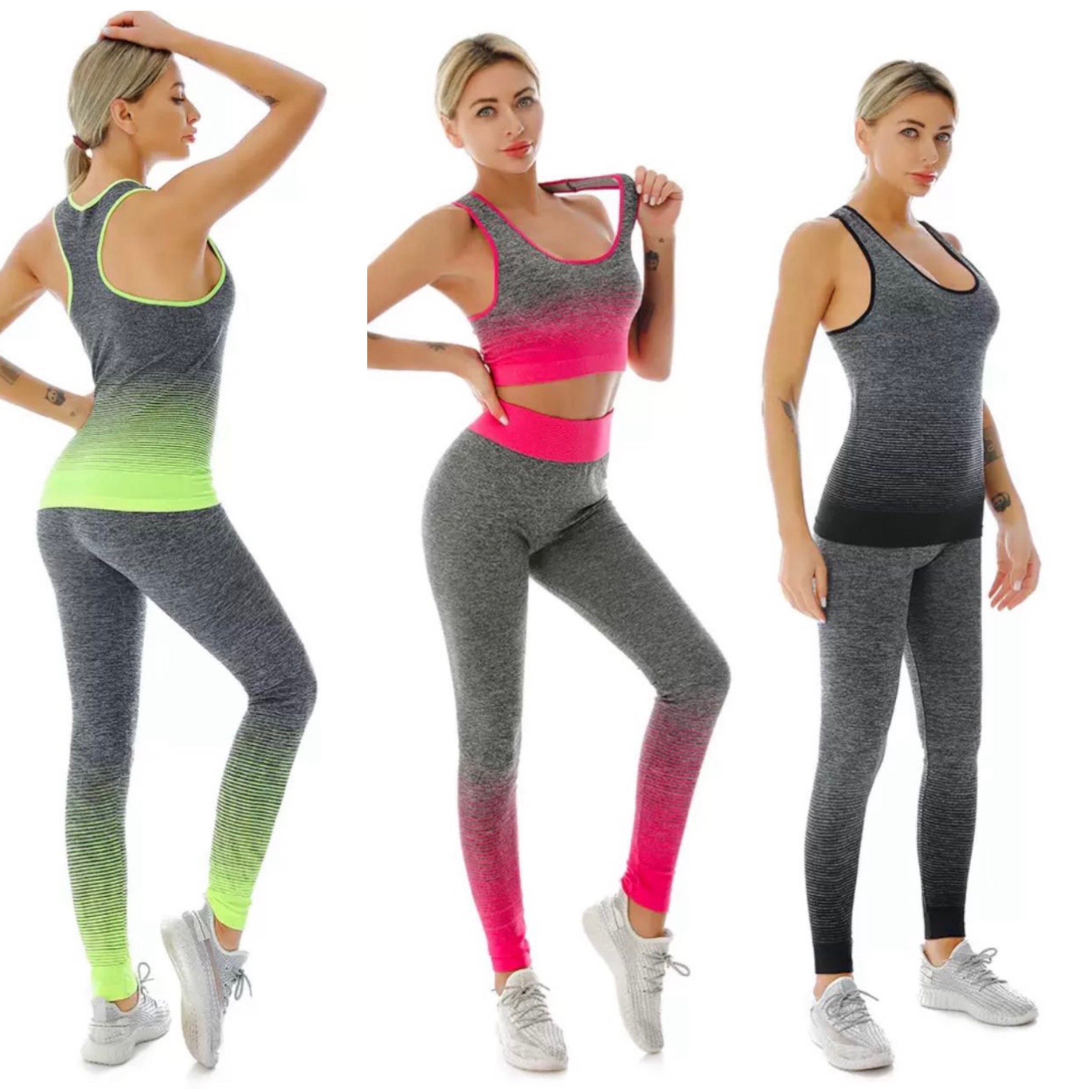 

09 (4 Sets) Mixing Color Womens Sports Yoga Outfit - Moisture-wicking Bra & Butt-lifting Shorts - Support, Tummy Control, High Waist Design - Fashionable Activewear Set For Workouts