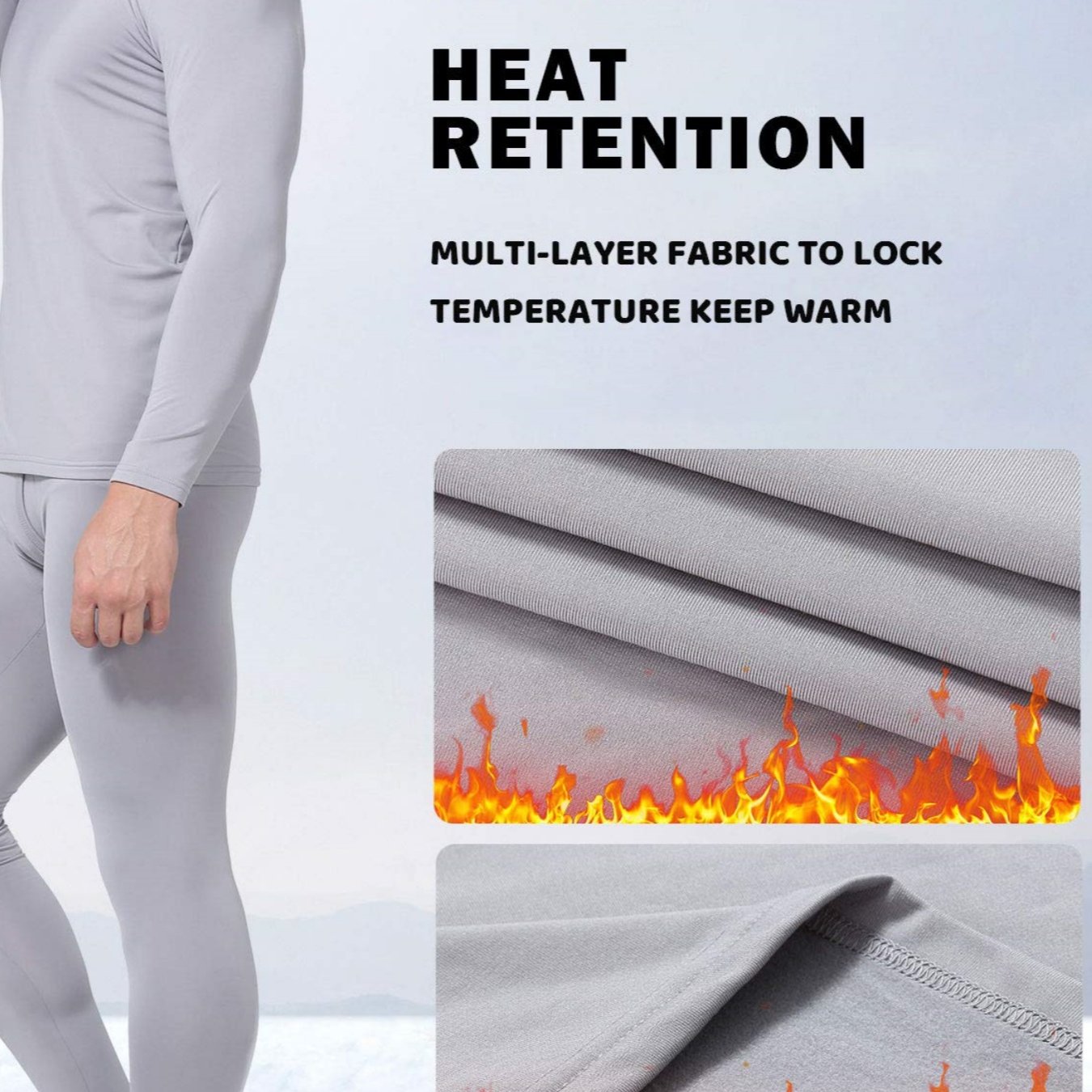 

Thermal Underwear For Men, Soft Long Johns Set With Fleece Lined, Warm Base Layer