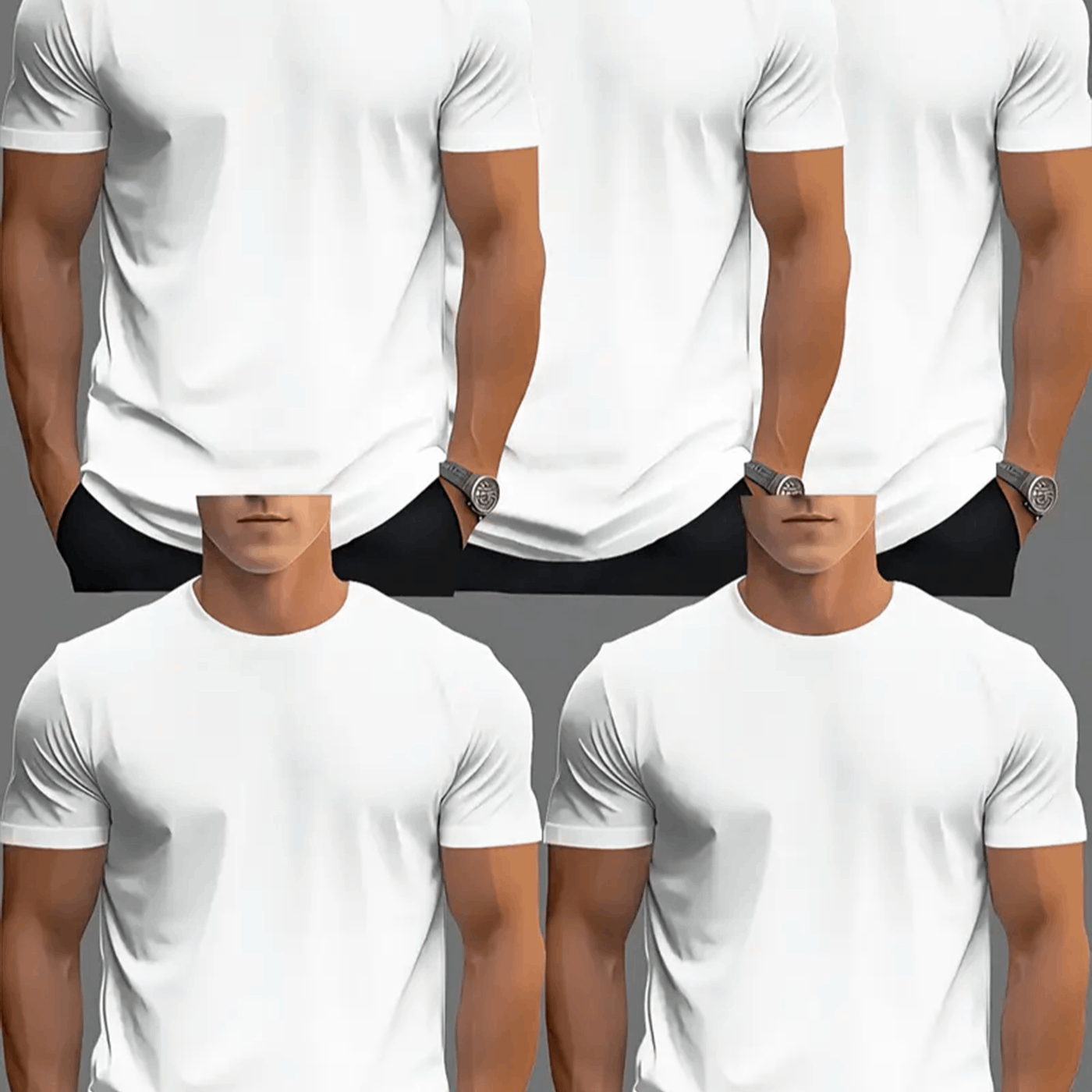 TEMU 5 Piece Of Blank Tshirt For Men Or Women Unisex Casual Short Sleeve Tee 100% Heavy Cotton Crew Neck, Soft Adorable Tees Tops