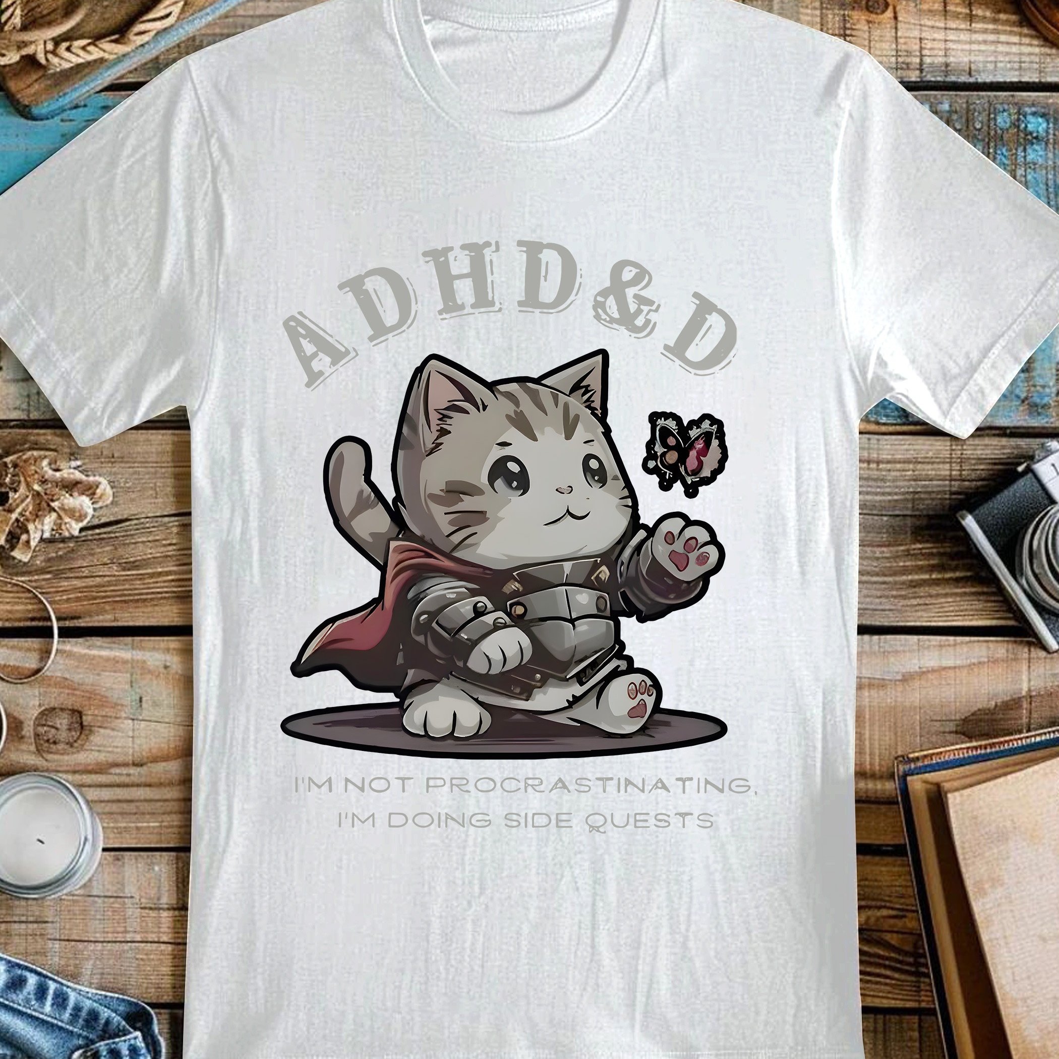 

&d I_m Not Procrastinating I_m Cat T- - , Neckline, Sleeves For , For And , And