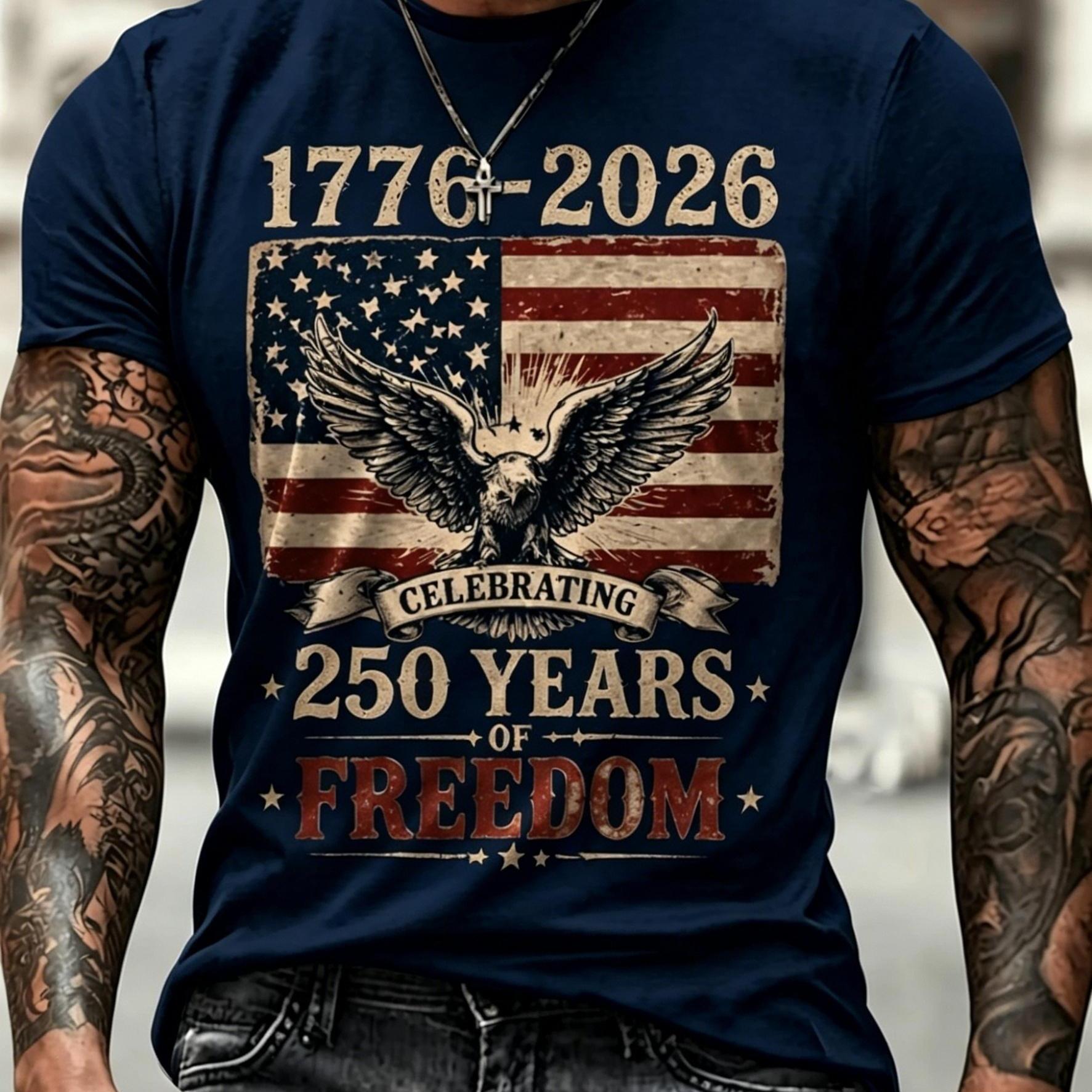TEMU Men' Item, Men's Novelty T-shirt - 2026 New Printed T-shirt, And , , Men's Trendy Style T-shirt, Men's Pure Cotton T-shirt, Men's Outdoor Wear,