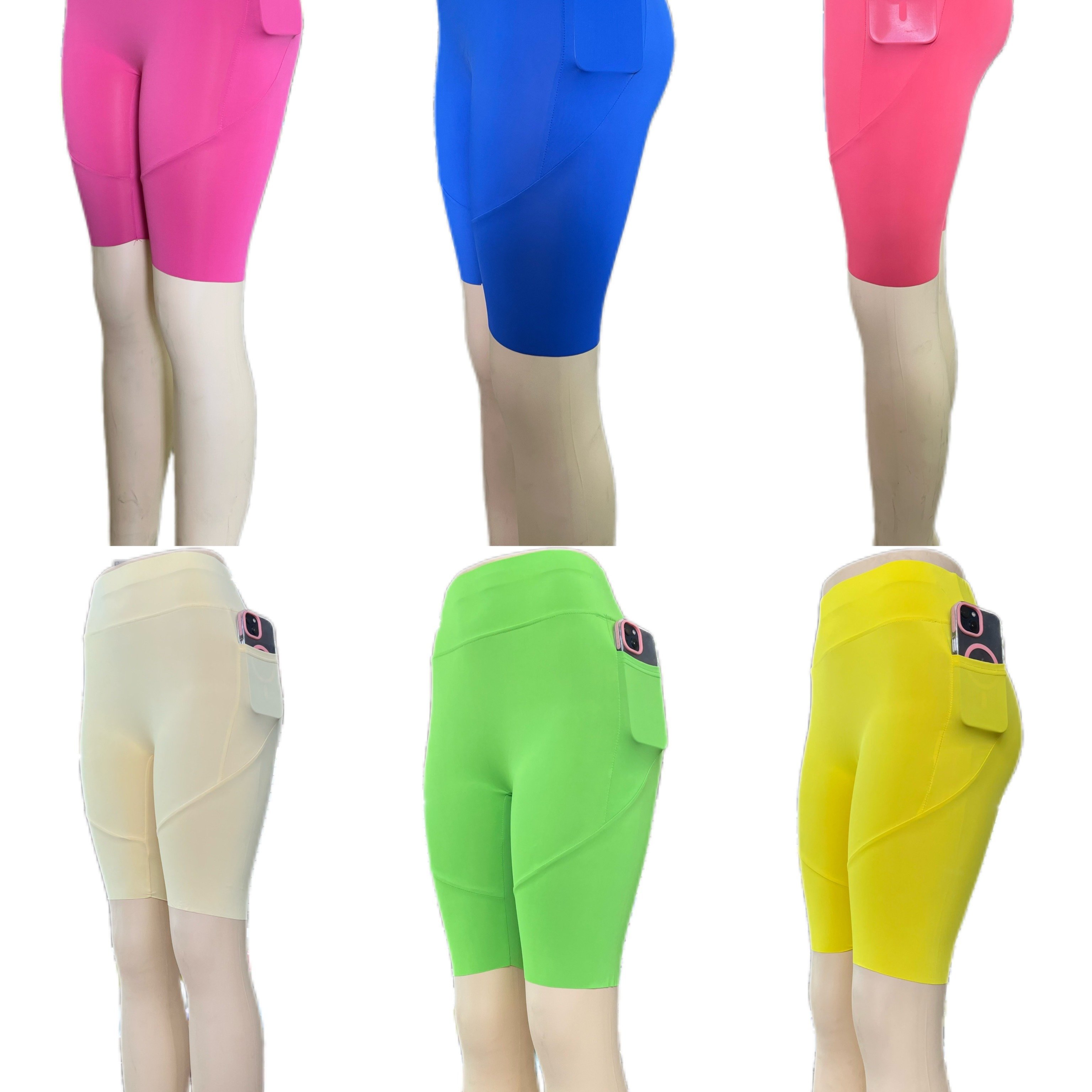 

P23028 Womens High-waist Pocket Yoga Pants - Solid Color Stretch Fitness Leggings - Squat-proof, Breathable Activewear With Secure Pockets For Convenience And Styls