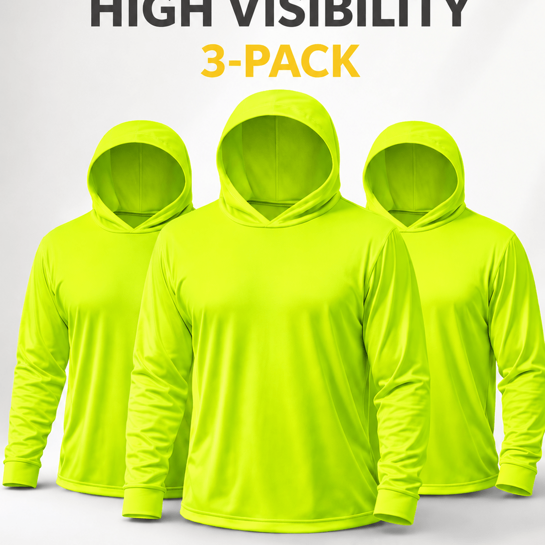 TEMU 3-pack Men Upf 50+ Sun Protection Breathable T Shirt Long Sleeve Workout T-shirts With Hood