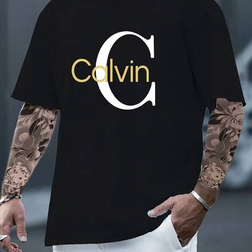 mens letter print t shirt oversized big tall soft breathable fabric vibrant tee for gym activities machine washable loose fit round neck workout shirts relaxed fit shirt clothing plus size
