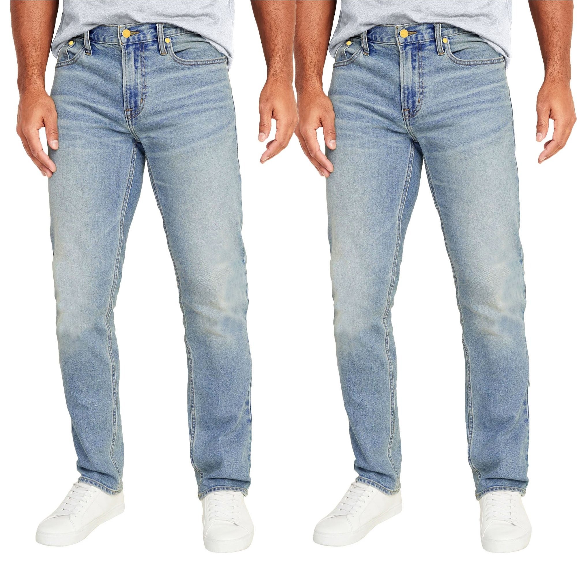 TEMU 2-pack Men' Stretch Slim Straight Jeans (31" Inseam)