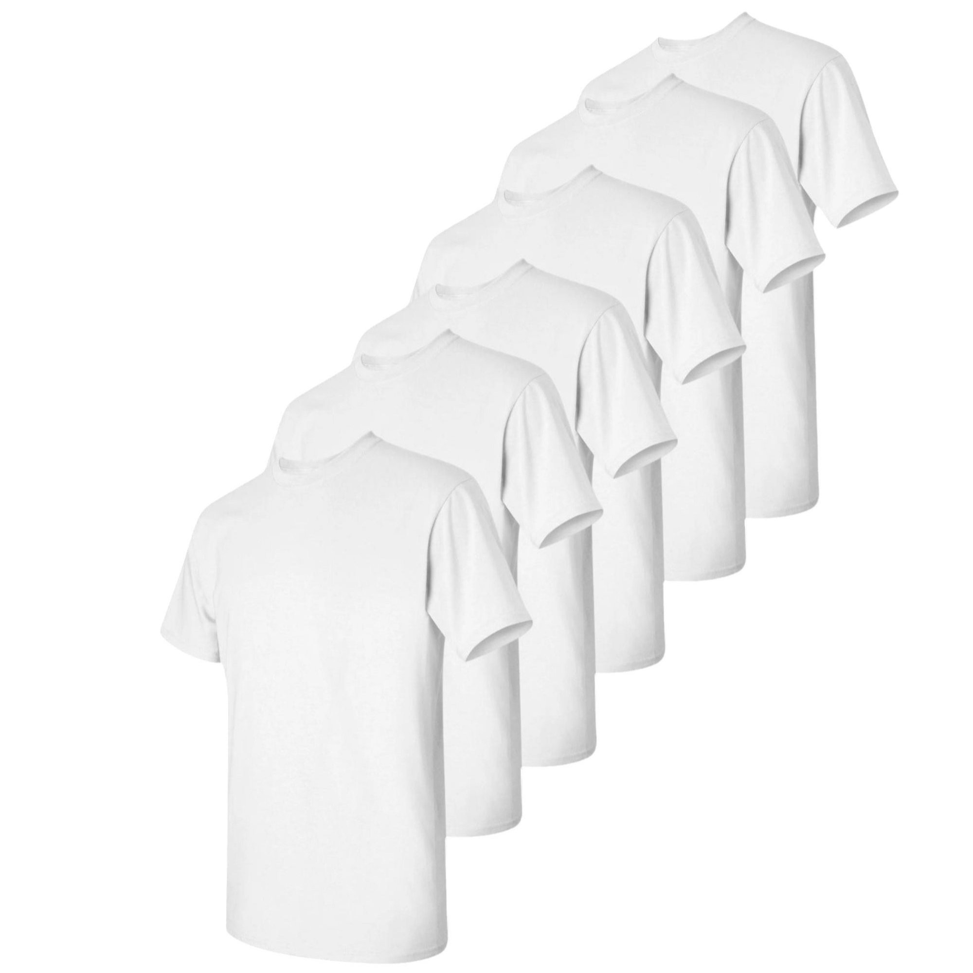 TEMU Men's 6pcs White T-shirt Unisex Heavy Cotton Short Sleeve Basic Crewneck Streetwear Tshirt Menswear Casual Tshirt All Season