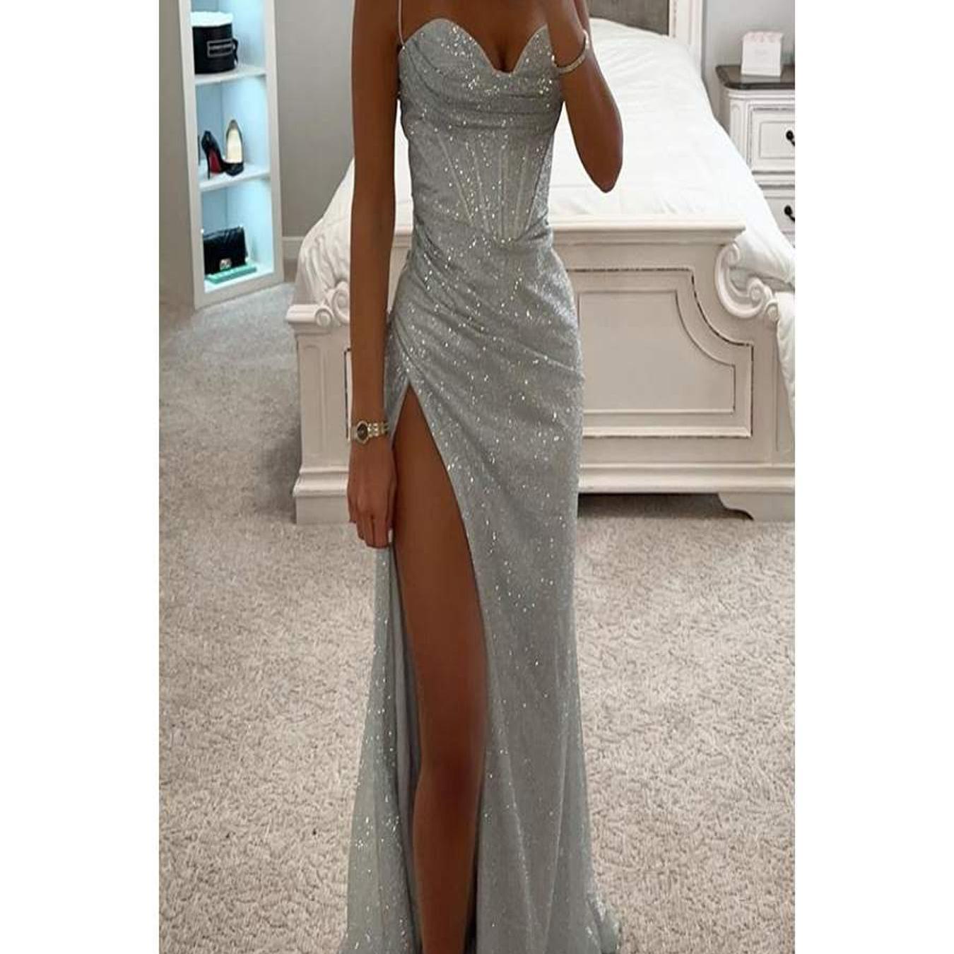 temu silver dress silver dress for women sold on Temu United States