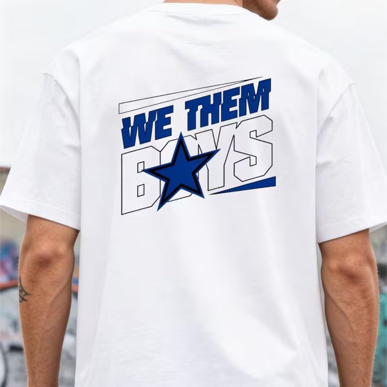 Men's & Women's Star Graphic T- Shirt- Short Sleeve Casual Tee With Bull & , Regular Fit For, Dating Night- Machine Washable For All- Season (dallas- Themed Apparel).png