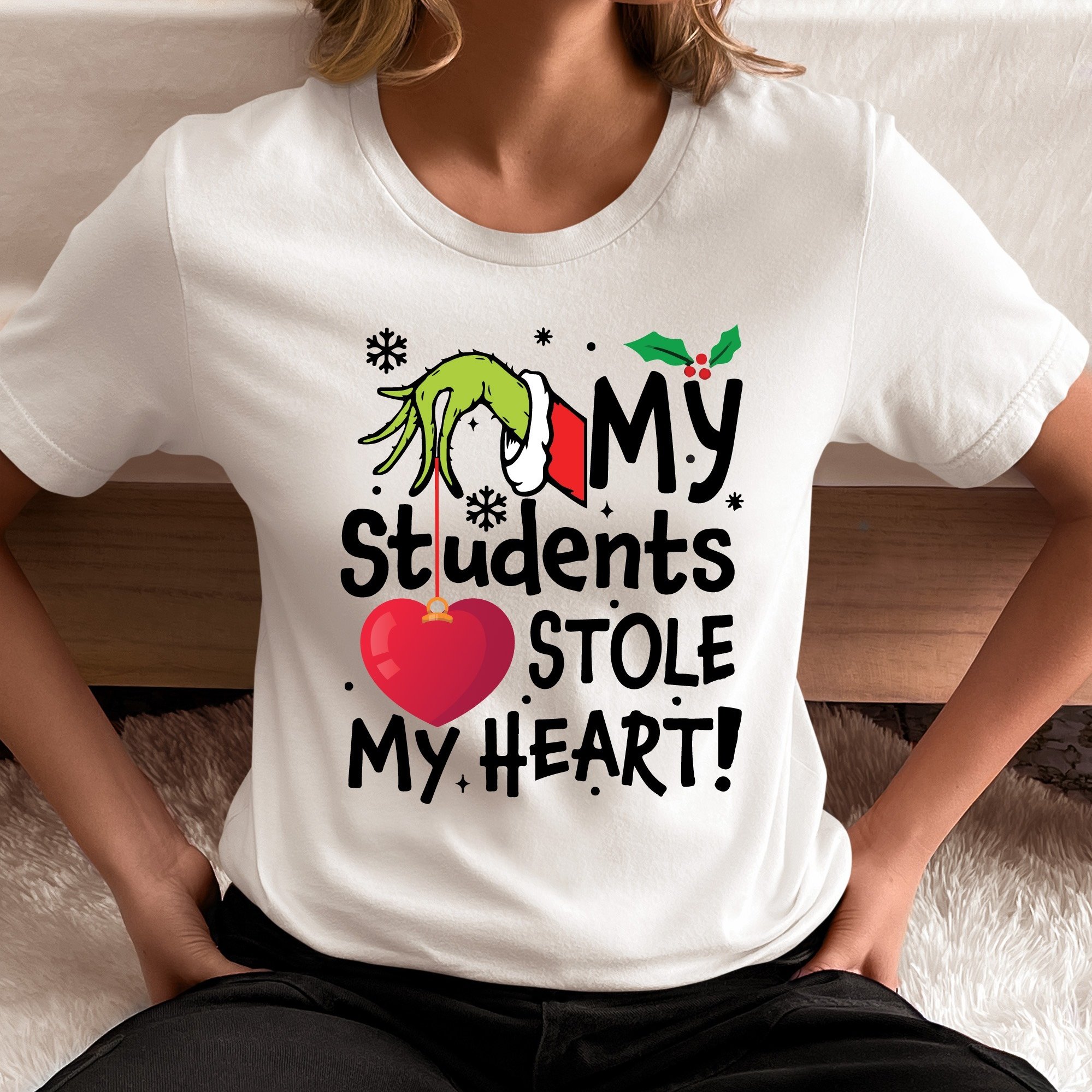 

Tt63 My Students Stole My Heart Shirt, Vibrant Teacher Christmas T-shirt, Casual Short Sleeve Top For All Seasons, Teacher Gift For Christmas Premium Tee 365897