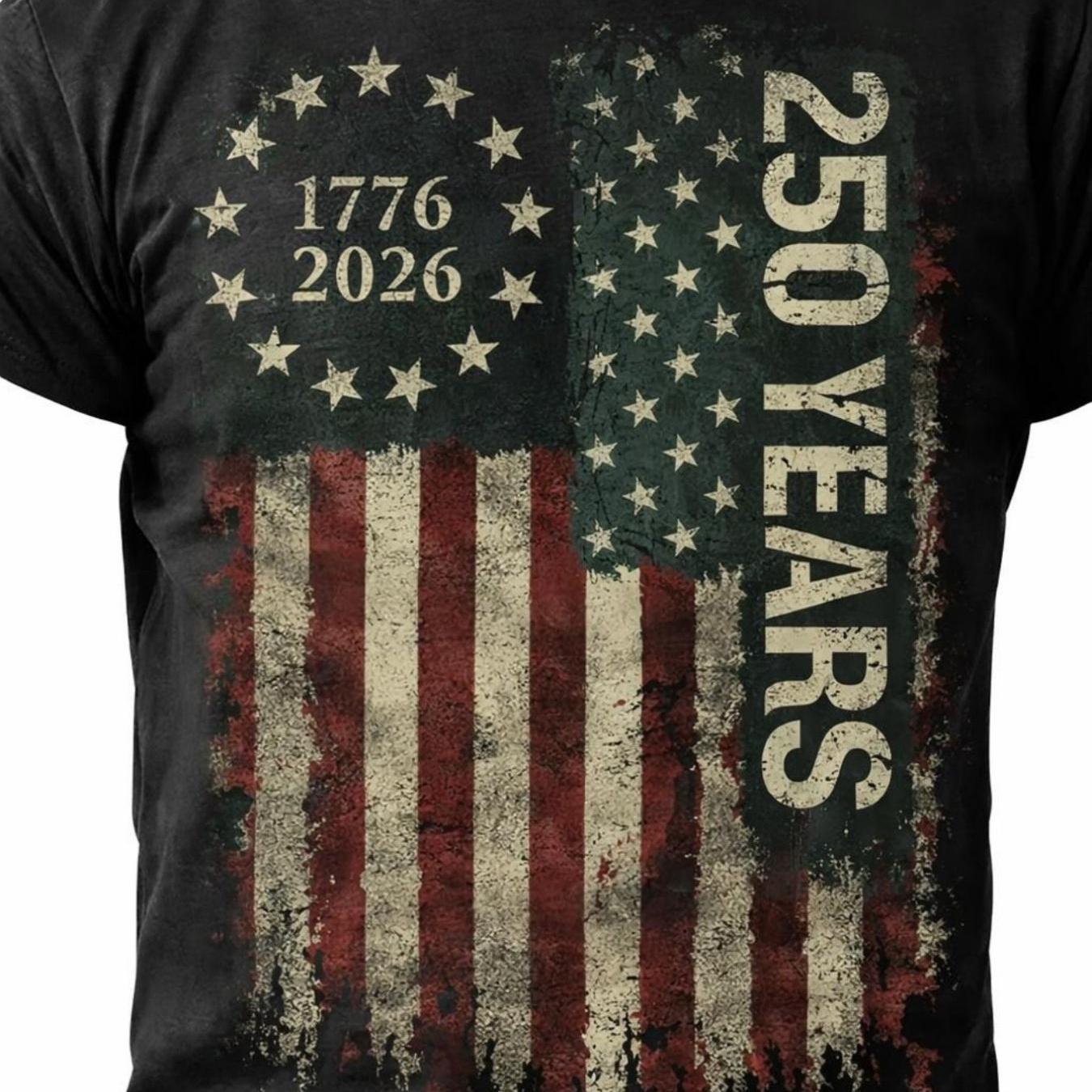 Temu – TEMU Men’s Novelty T Shirts 250th Anniversary Edition T Shirts Day T Shirts T Shirts T Shirts Crew Neck Pure Cotton T Shirts Short Sleeves