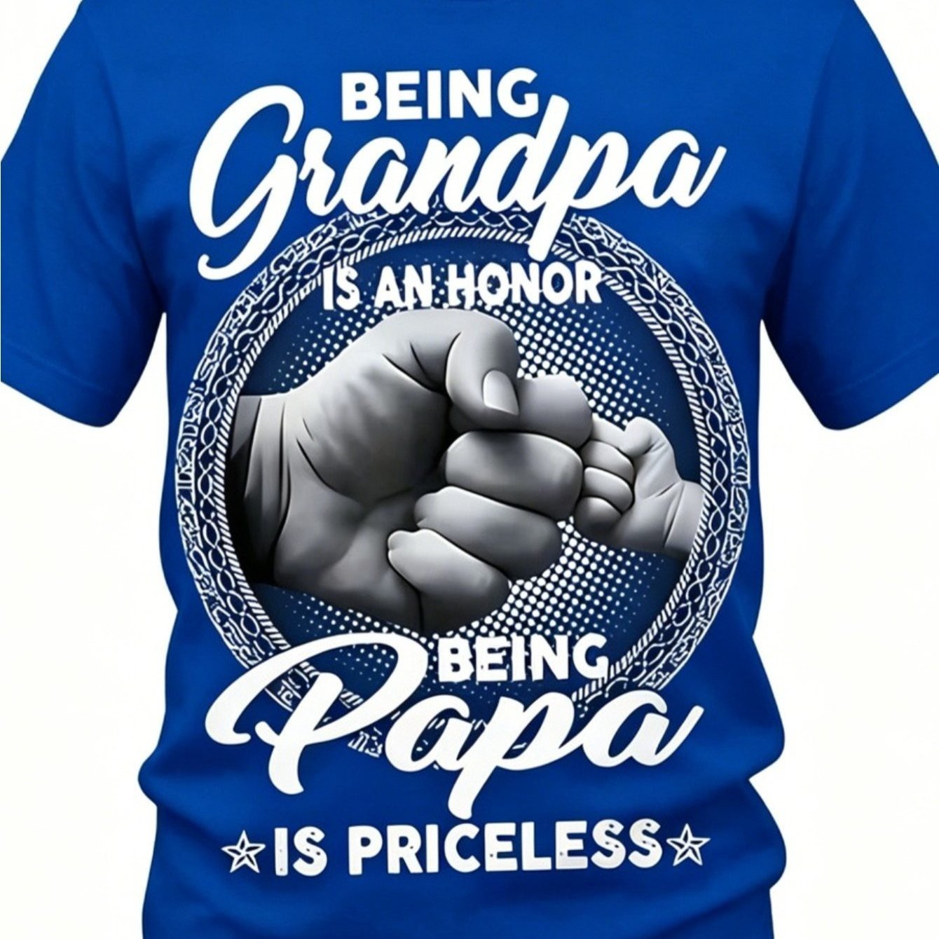 TEMU Big Size Men Grandpa Papa Graphic Crew Neck T-shirt Being Grandpa Is An Bump Print Soft Casual Short Sleeve Tee For Father's Day