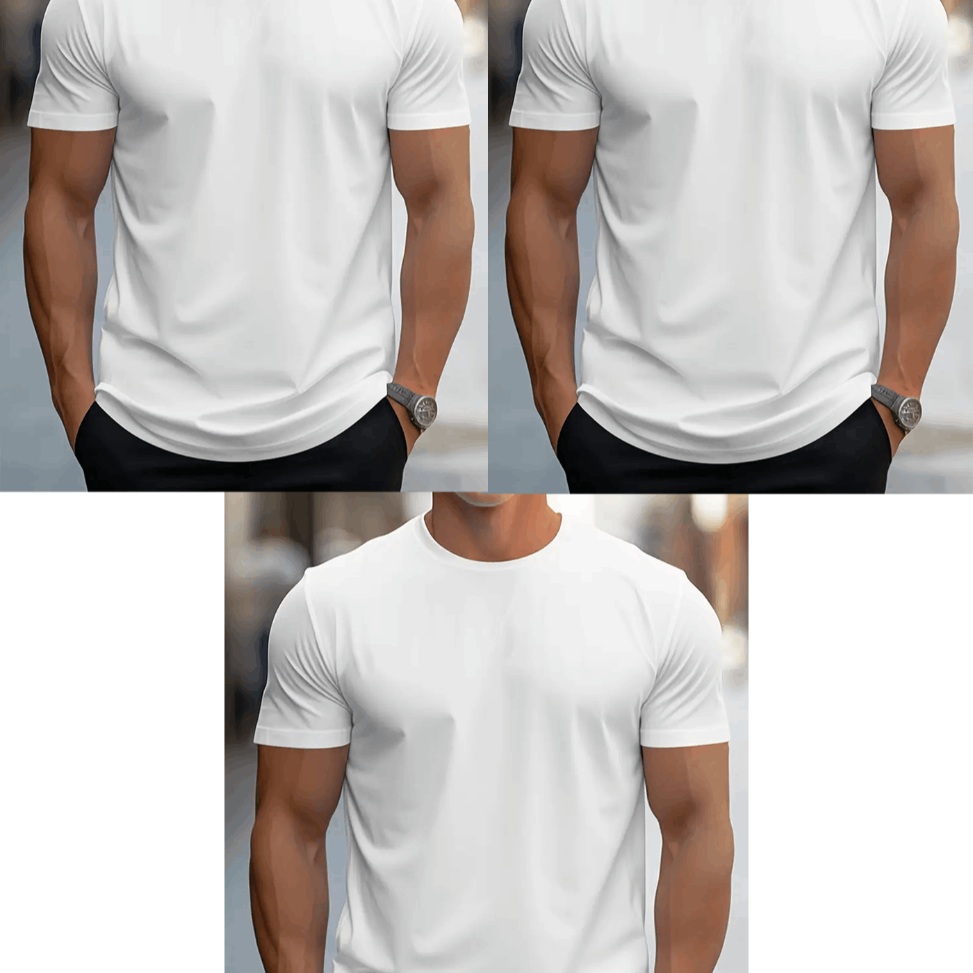 TEMU 3 Blank Unisex 100% Cotton Tshirt For Women Or Man Casual Short Sleeve Tee 3 Pcs 100% Heavy Cotton Comfortable Crew Neck Soft Adorable Tees Tops