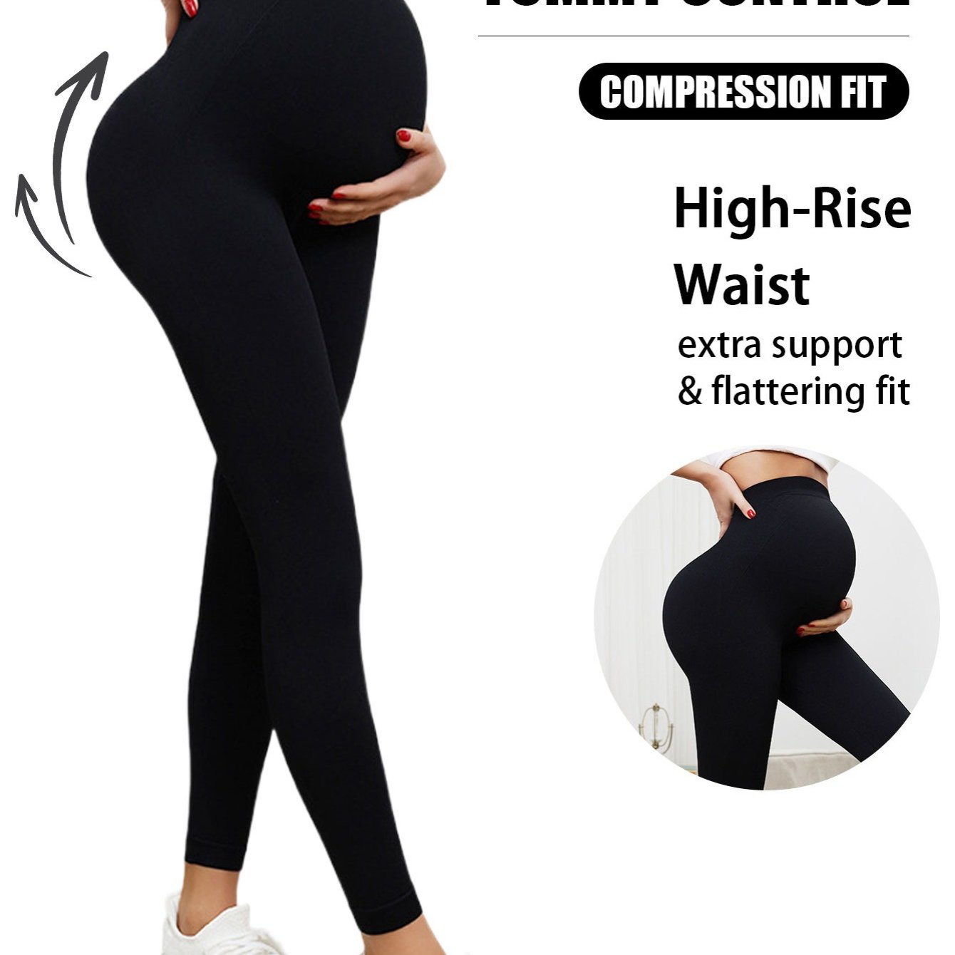 

Maternity Seamless High Waisted Butt Lift Pilates Exercise Women's Yoga Black Trousers Women Maternity Leggings Over The Belly Soft Workout Active Wear Yoga Pregnancy Pants