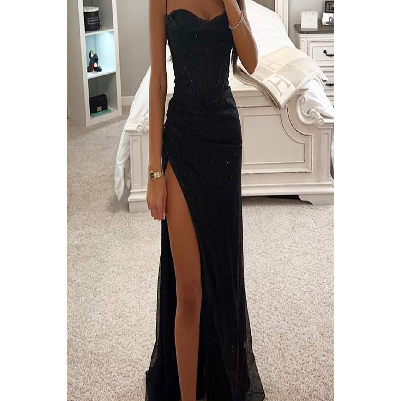 black one shoulder bridesmaid dress Elegant Black One Shoulder Evening Dress Luxury Party Gowns Black / 1XL