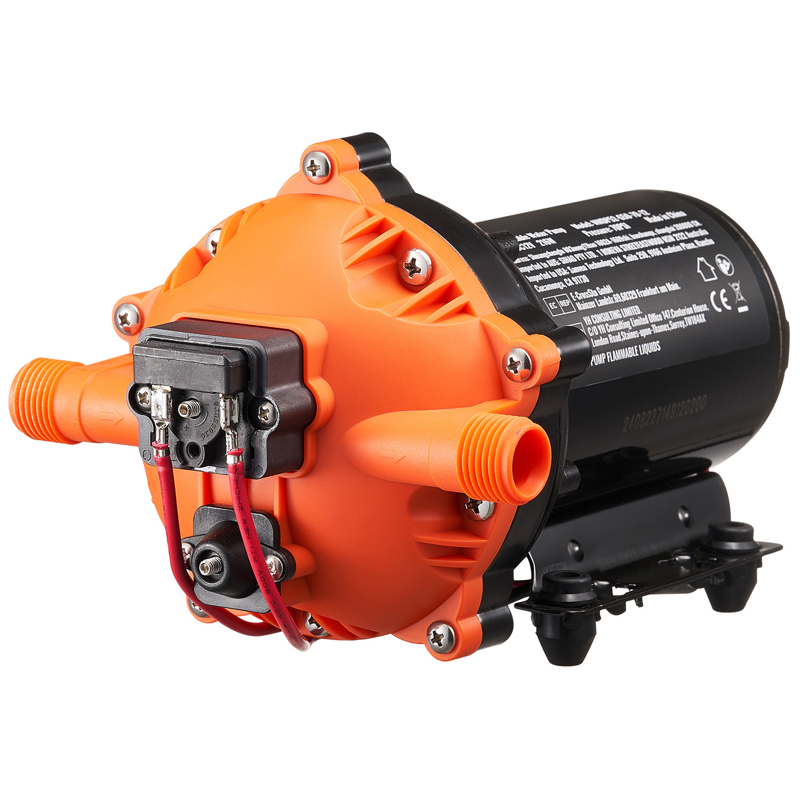 TEMU VEVOR Pompe à Diaphragme 12V 3GPM/5GPM 11,36 L/min 4 Chambres/5 Chambres avec Interrupteur de Pression