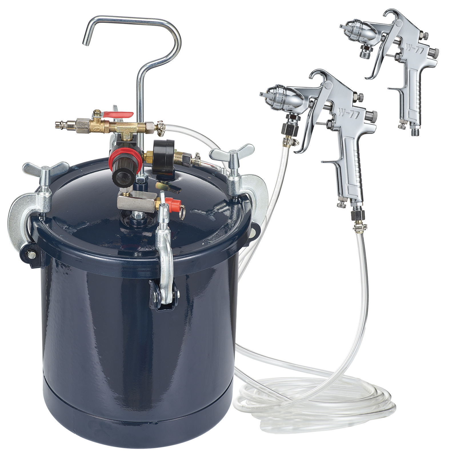 TEMU VEVOR Réservoir de Peinture à Pression, 10L/2.5gal, 2 Buses de Peinture à Air de 1,5mm+4mm, 2 Pistols à Peinture pour Industrie, Décoration,