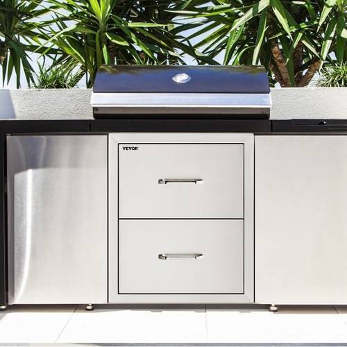 14 w x 14 3 h d 18 x23 x23 20 25 x14 x23 x17 two layer stainless steel drawer cabinets outdoor kitchen stainless steel triple access bbq drawers with chrome handle