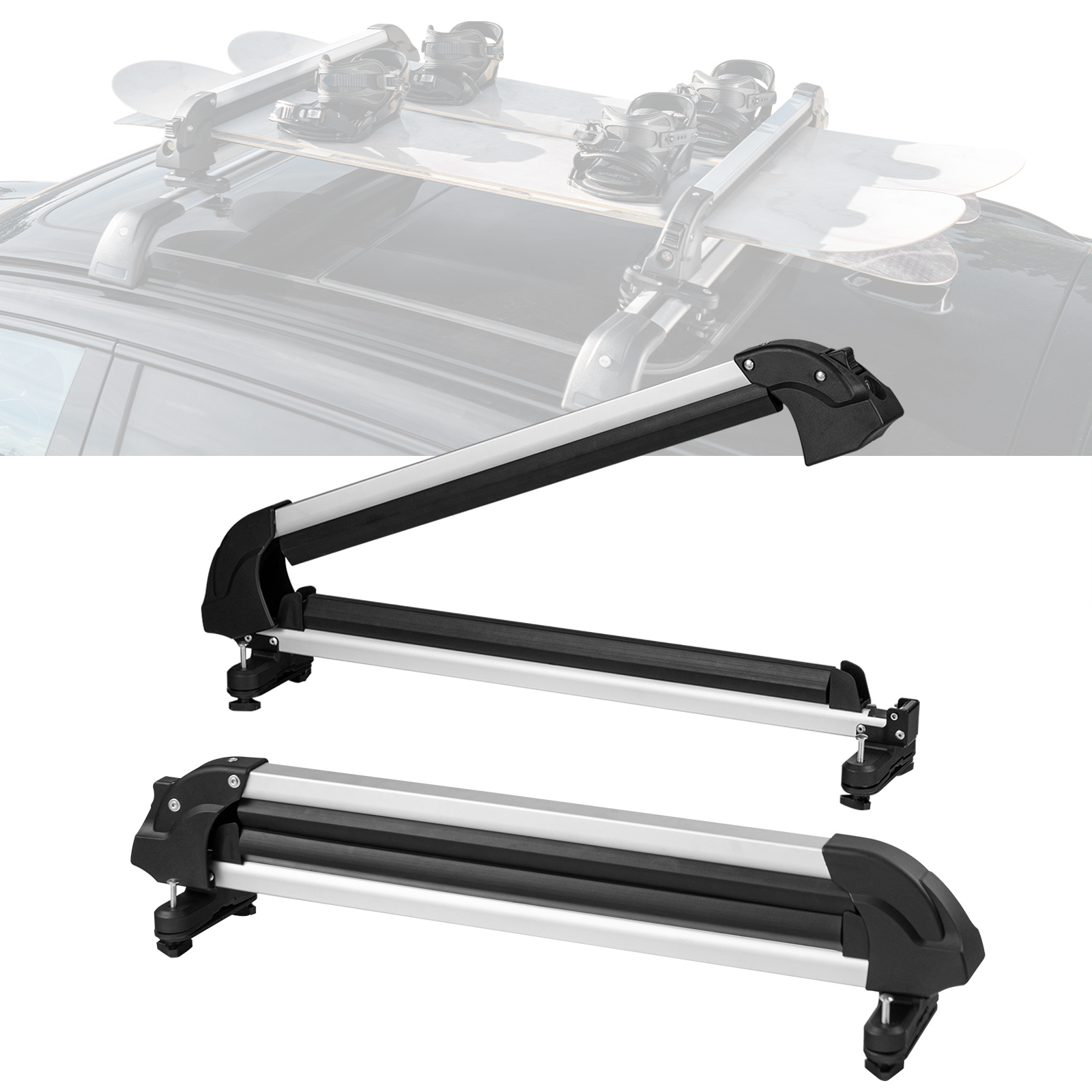 TEMU Vevor Ski Snowboard Roof Rack 31.7" Universal For Car Roof With Lock