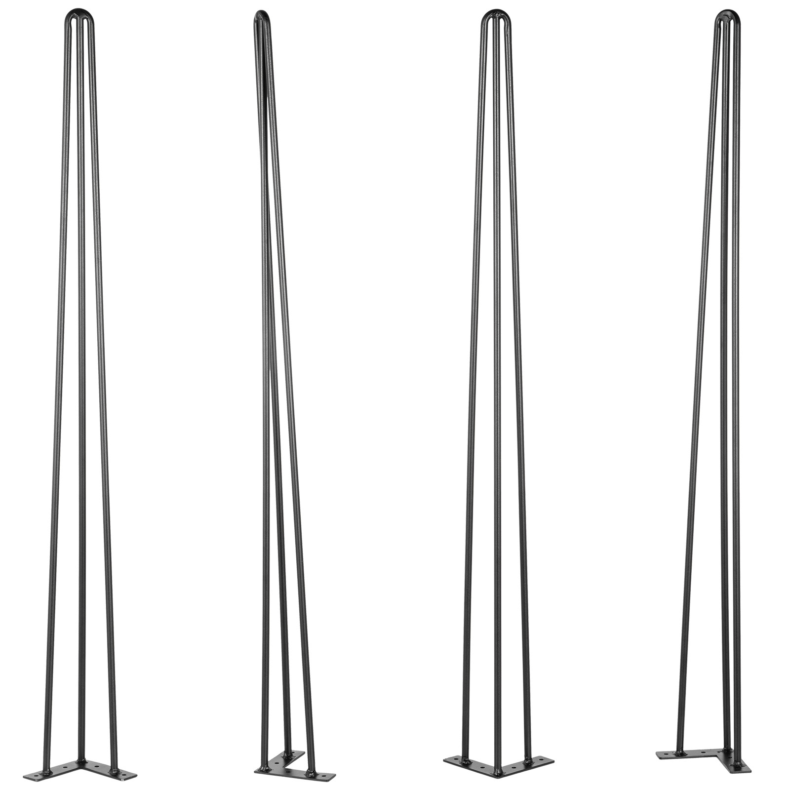 TEMU VEVOR Pieds de Table 16-40 pouces Noir Lot de de Bureau Capacité 220 lbs à Épingle à Cheveux 3 Barres pour Banc Bureau Table à Manger Chaises