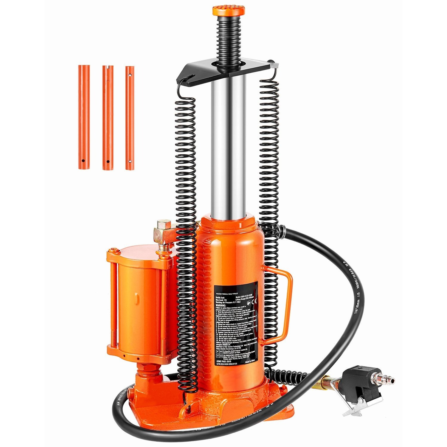 TEMU Vevor Air Hydraulic Bottle Jack 12 Ton Manual Hand Pump Automotive Car Repair