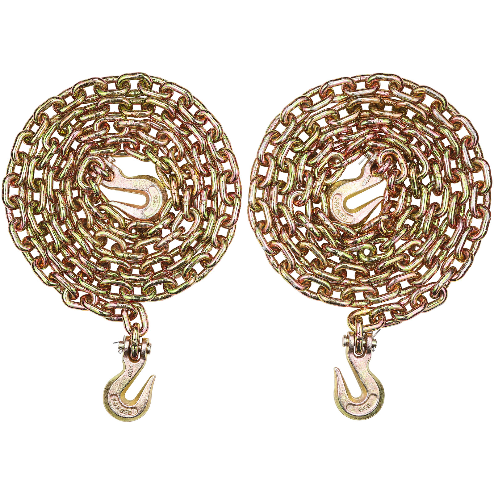 TEMU de fixation de chaîne de remorque VEVOR G80 avec crochets 3/8"/5/16"x10.3' 2 paquets 4900 lbs/7100 lbs
