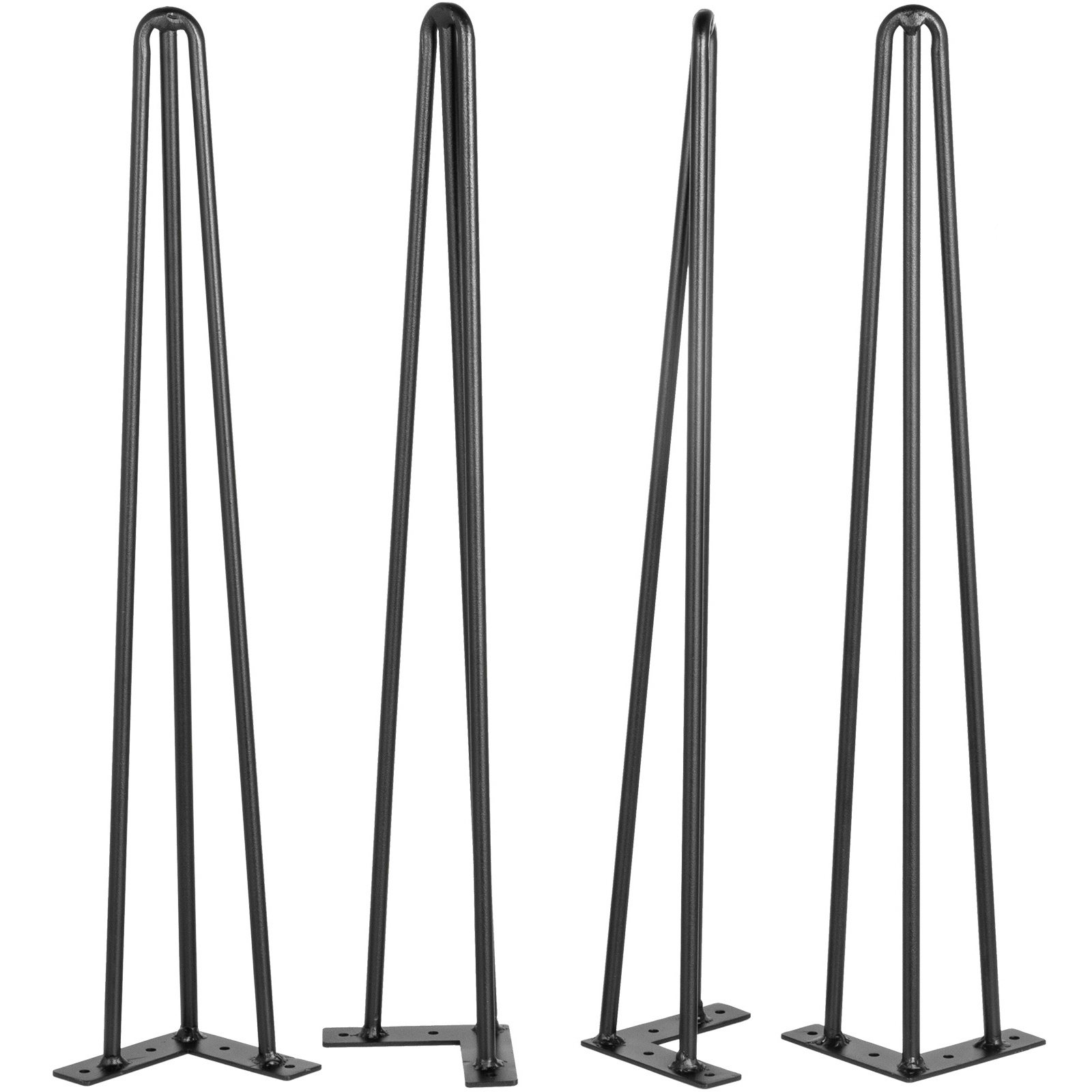 TEMU Vevor Table Legs 16-40 Inch Black Set Of 4 Desk Legs Each 220lbs Capacity Hairpin Desk Legs 3 Rods For Bench Desk Dining End Table Chairs Carbon