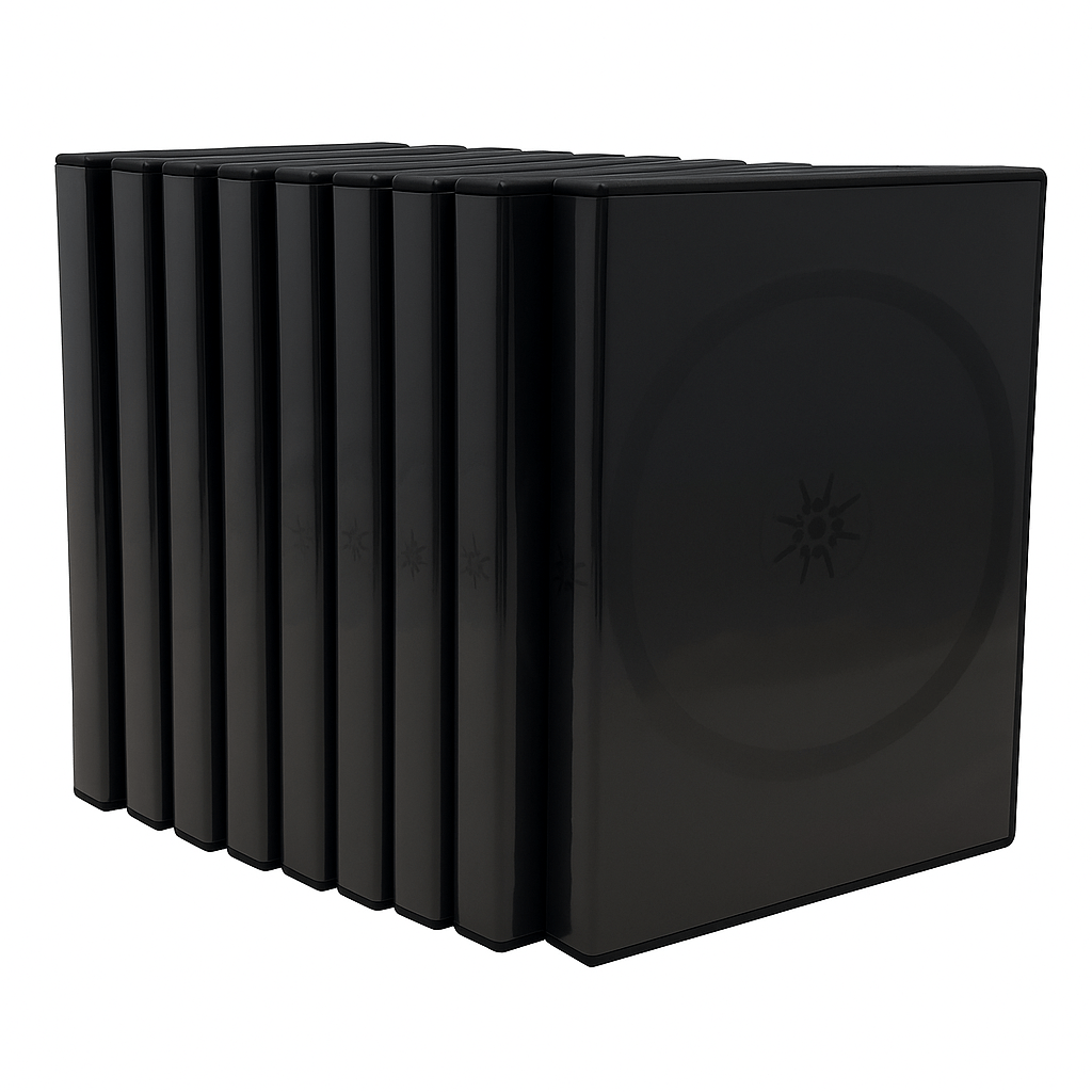 TEMU 10 Pack 8-disc Cd/dvd Storage Cases – -tray Holder Box, 27mm Spine For Movies, Games & Organization