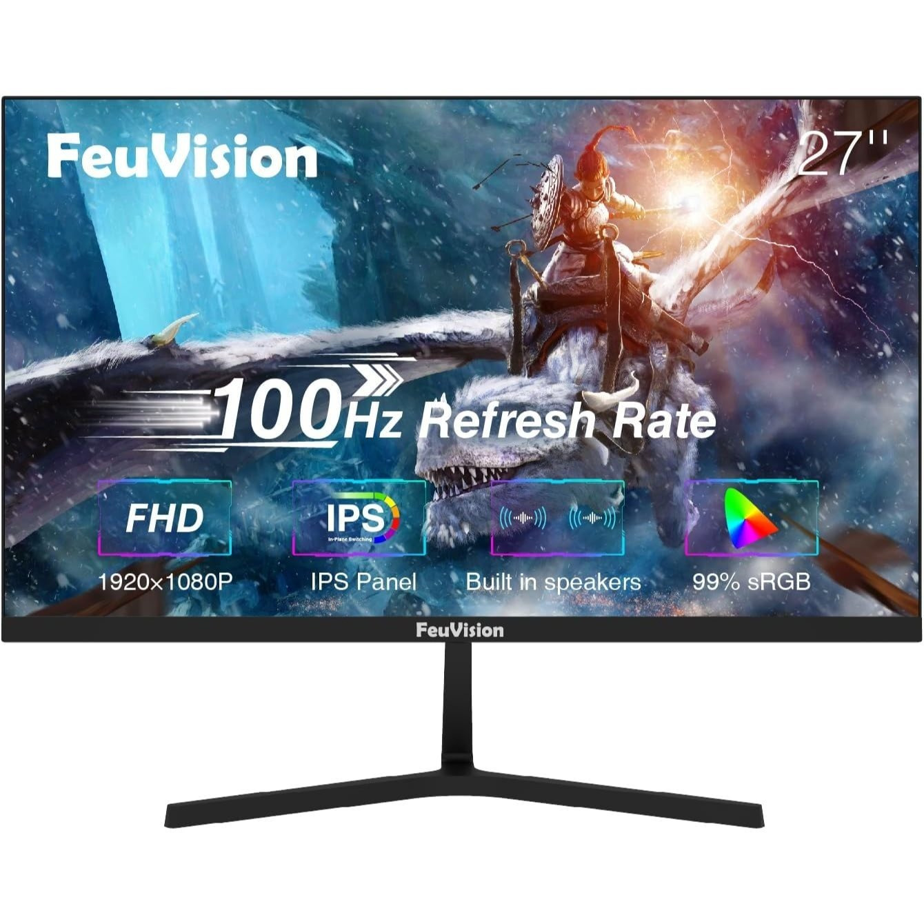 TEMU 24"&27" Inch Monitor 1080p Full Hd, Gaming & Office Computer Monitor, 3-sided Frameless & Ultra Slim, 75hz, Vesa Mountable, Va Panel, 99% Srgb,