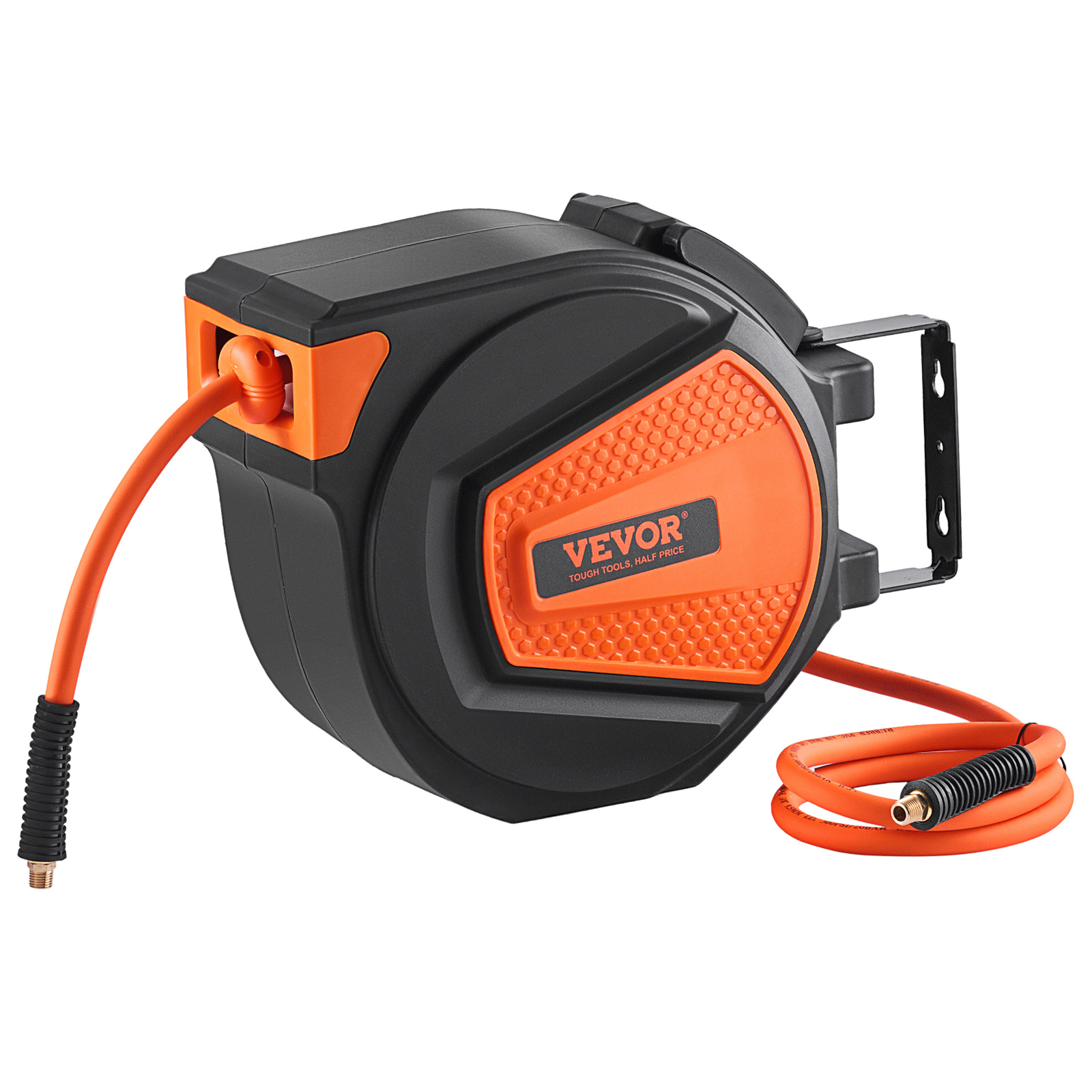 TEMU VEVOR Bobine de Tuyau d'Air Rétractable, 3/8 PO x 50 FT, Tuyau d'Air Max 300PSI, Bobine de Compresseur avec Câble de 5 ft, Montage au Plafond ou