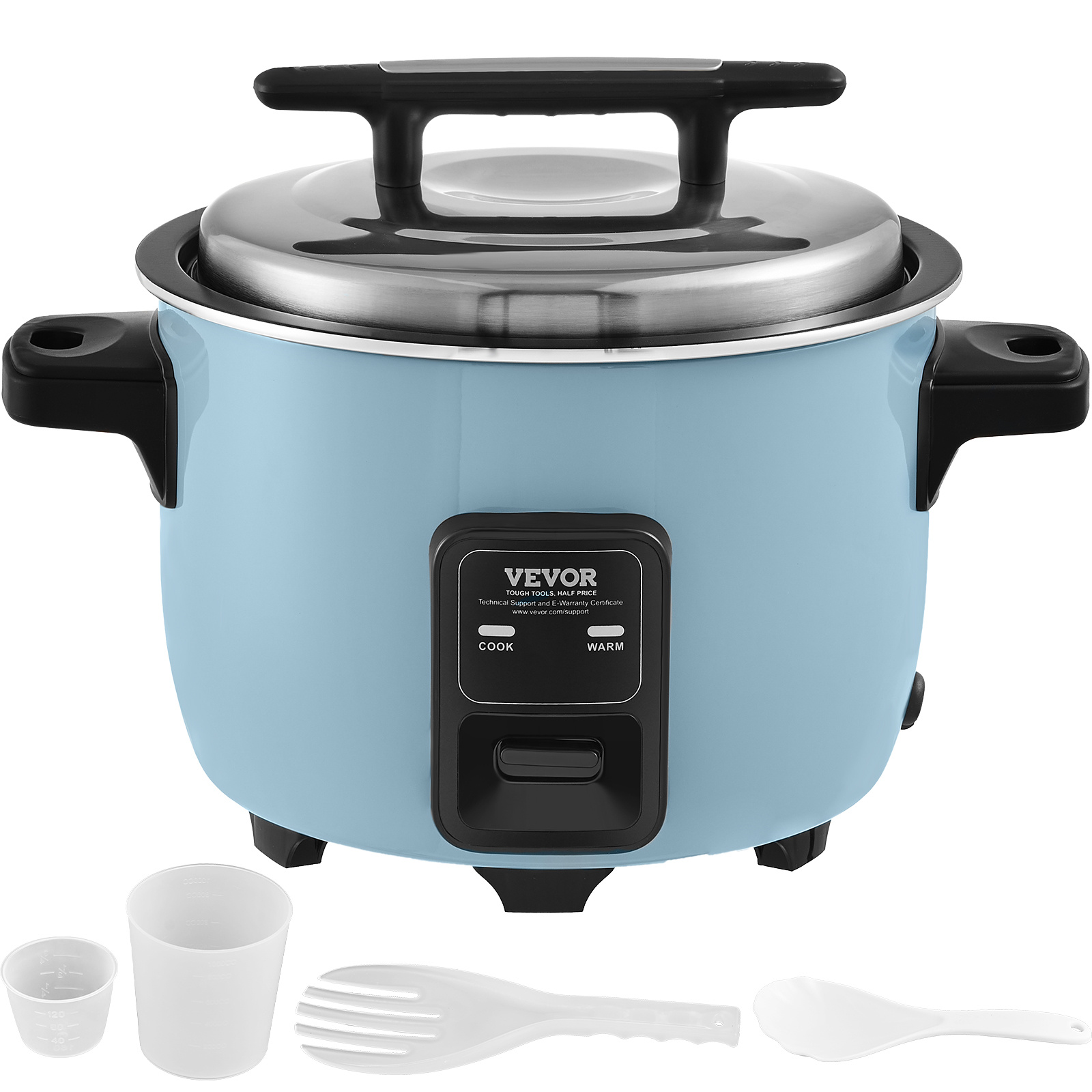TEMU VEVOR Cuisinière à Riz 50 Tasses, Casserole Antiadhésive 10L, Maintien de Chaleur 24H pour Restaurant