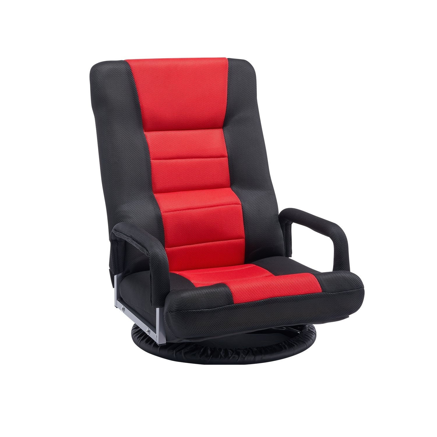 TEMU Chaise de Sol Pivotante VEVOR 360° avec Accoudoirs Réglables, Rouge+Noir, Chaise de Gaming Pliable