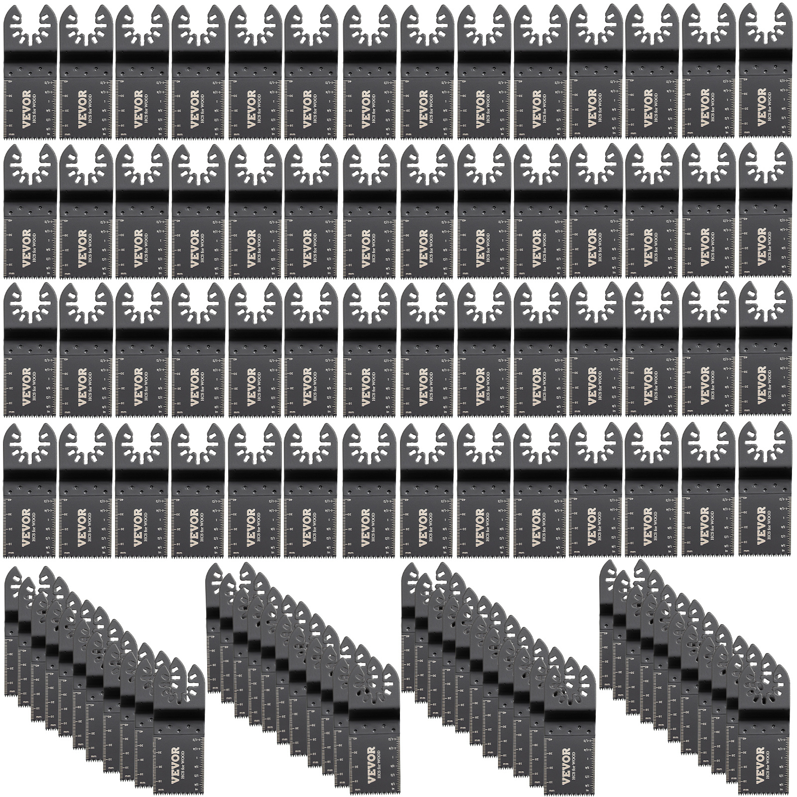 TEMU VEVOR Lot de 100 lames de scie oscillante, kit de lames multi-outils à rapide, lames d'outil HCS pour bois et plastique