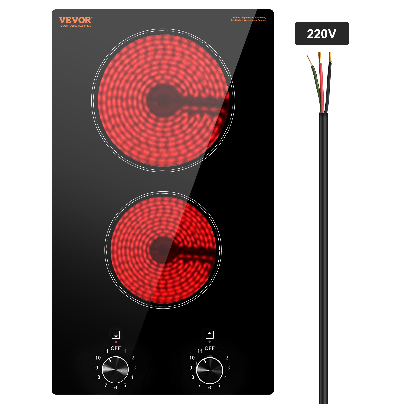   built in electric cooktop   ceramic cooktop 2 burners 20 1x11 6 inch