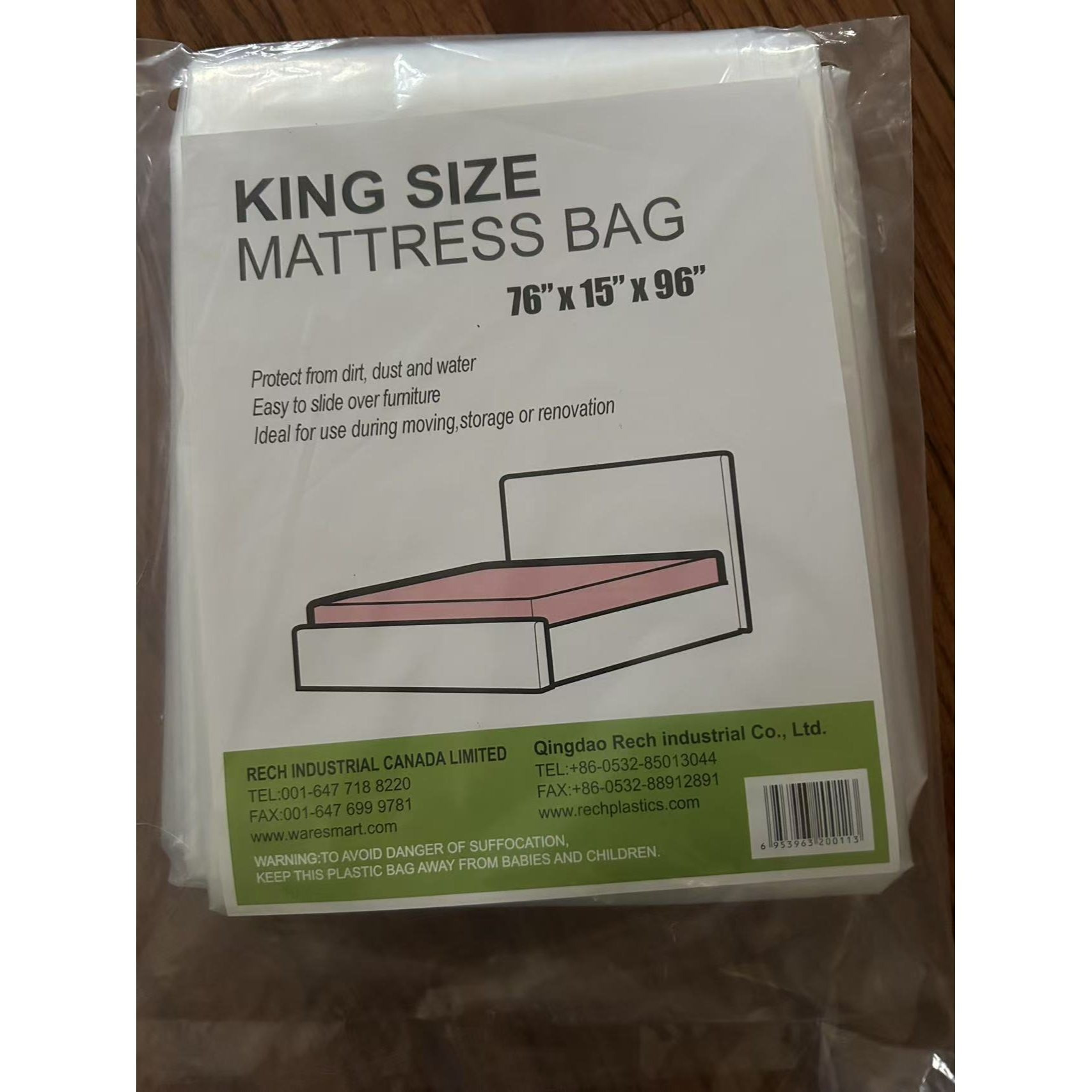 TEMU Poche de matelas taille king résistante pour déménagement et stockage, épaisseur 2 mils