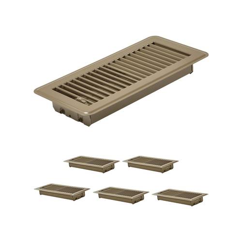 floor registers 4 x 10 inch 6 pack iron floor vents for hvac vents brown