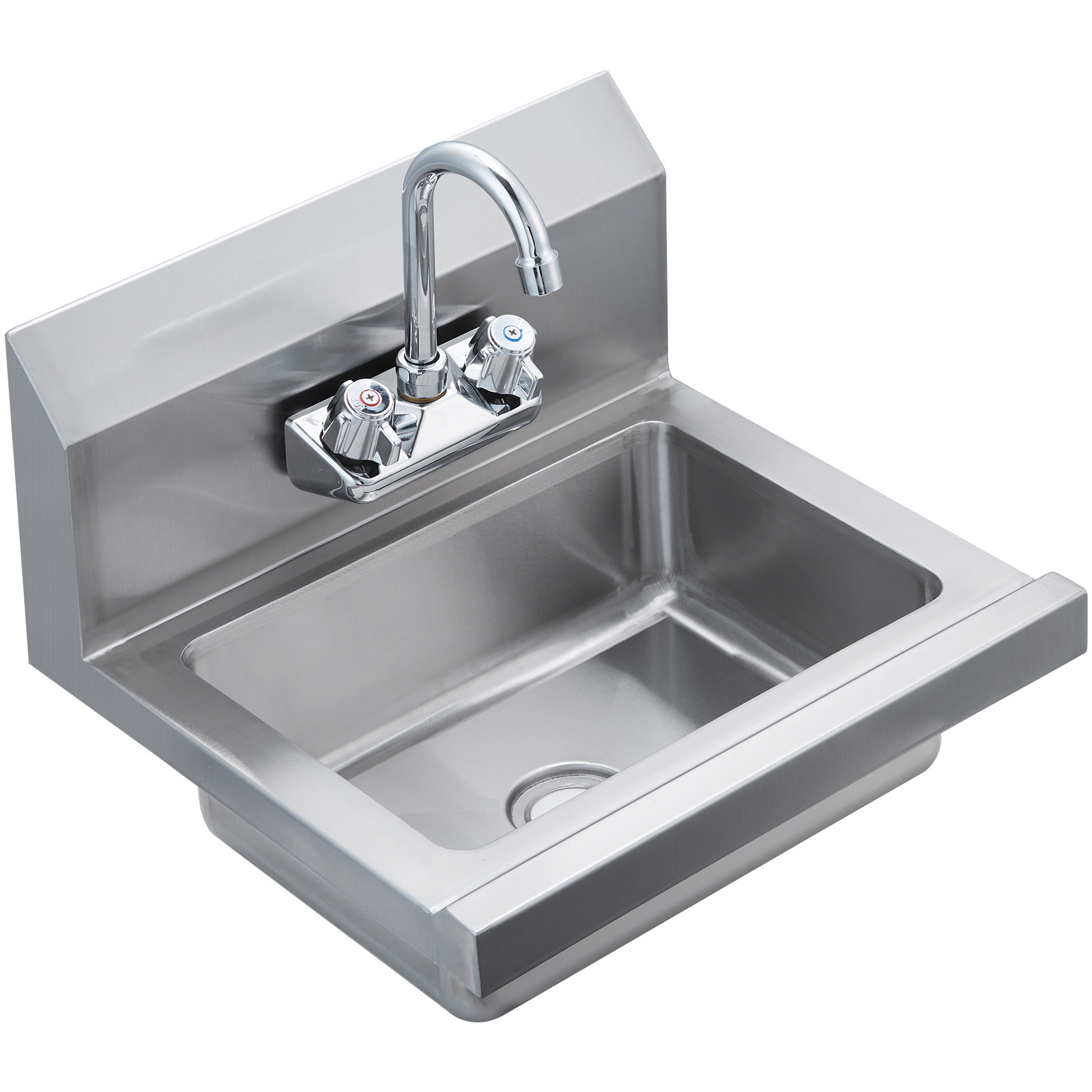 TEMU Évier Commercial avec Robinet, Évier en Acier Inoxydable NSF pour Lavage, Lavabo de Petite Taille, Lavabo Mural pour Restaurant, Cuisine, Bar,